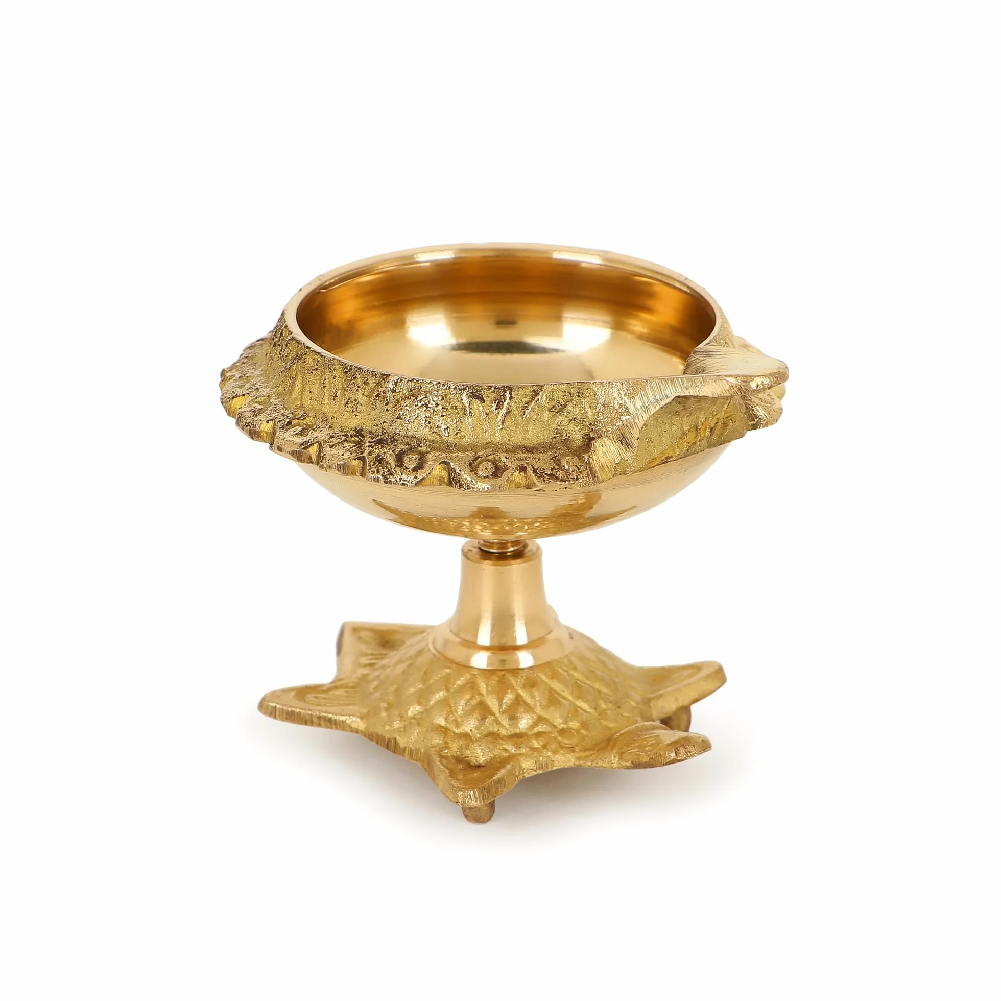 Zap Impex Mosiężna lampa naftowa Kuber żółw, złota, 5 cm x 7 cm, 65 g
