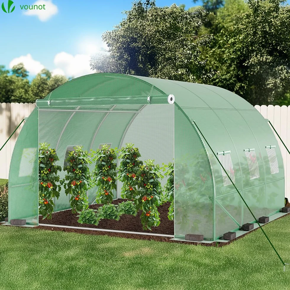 VOUNOT Szklarnia foliowa na zimę, tunel foliowy, 3 x 3 x 2 m, 9 m²