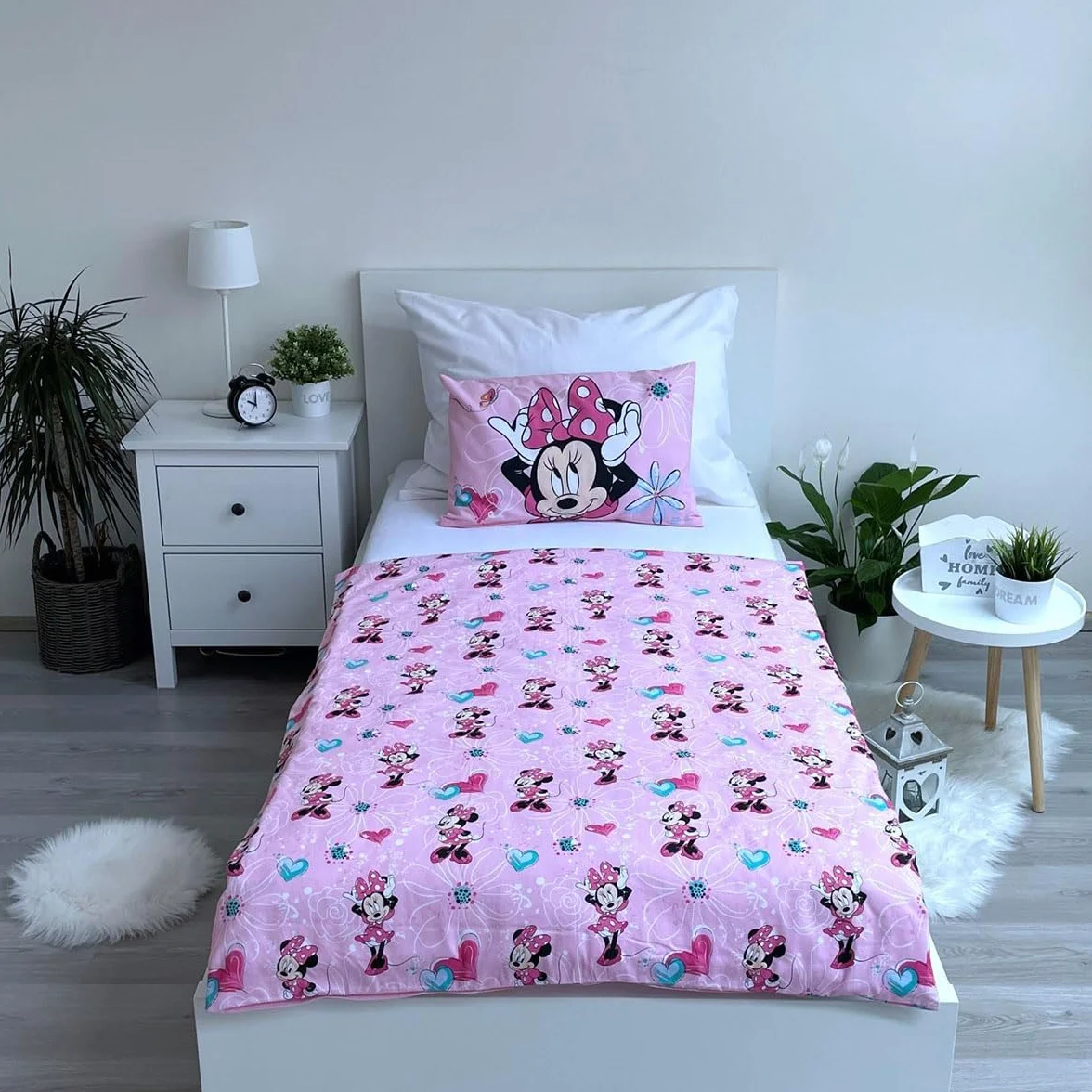 AC-Déco Disney - 1" bawełniany zestaw pościeli dziecięcej Minnie - 100 x 135 cm