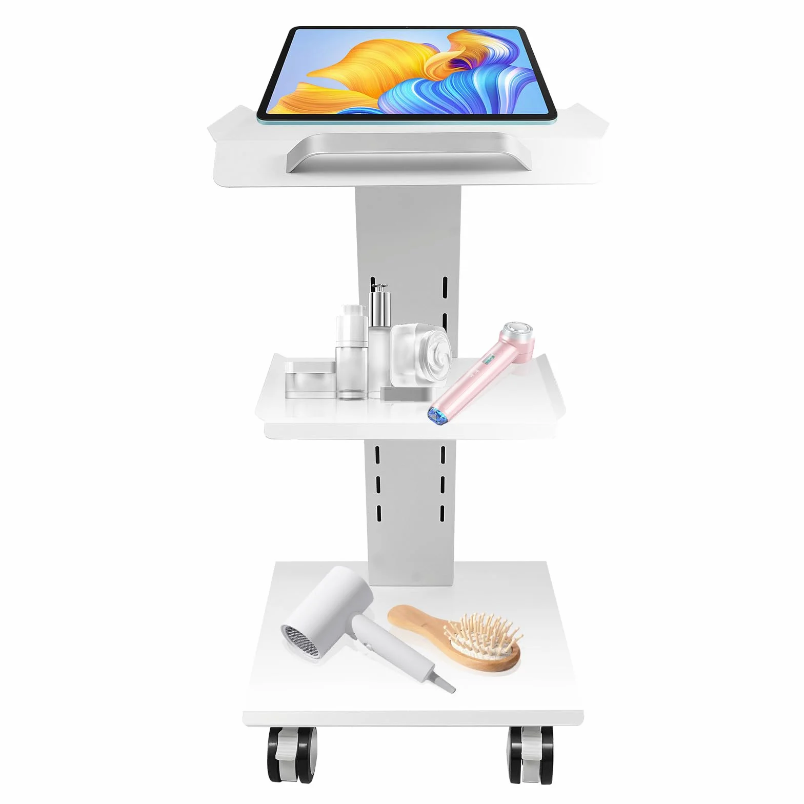 Dental wózek na narzędzia, biały, wózek pomocniczy, stolik pomocniczy, Three Layers, mobilny wózek na kółkach dla dentysty, wózek