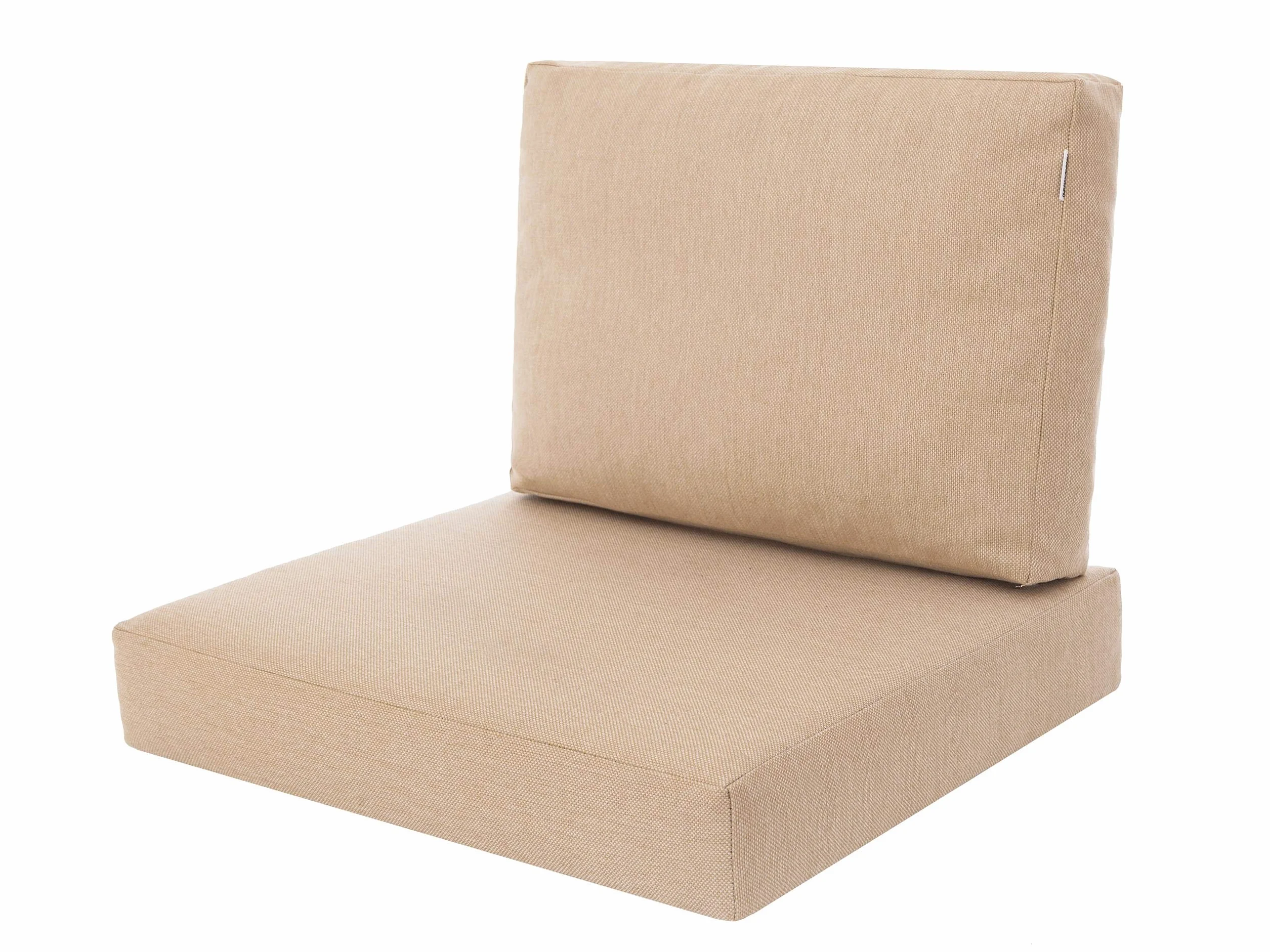 PillowPrim Zestaw poduszek na fotel rattanowy / wiklinowy, oparcie siedzenia, poduszka do siedzenia, do użytku na zewnątrz, poduszka do siedzenia, krzesło rattanowe, 60 x 55 x 40 cm, kolor beżowy