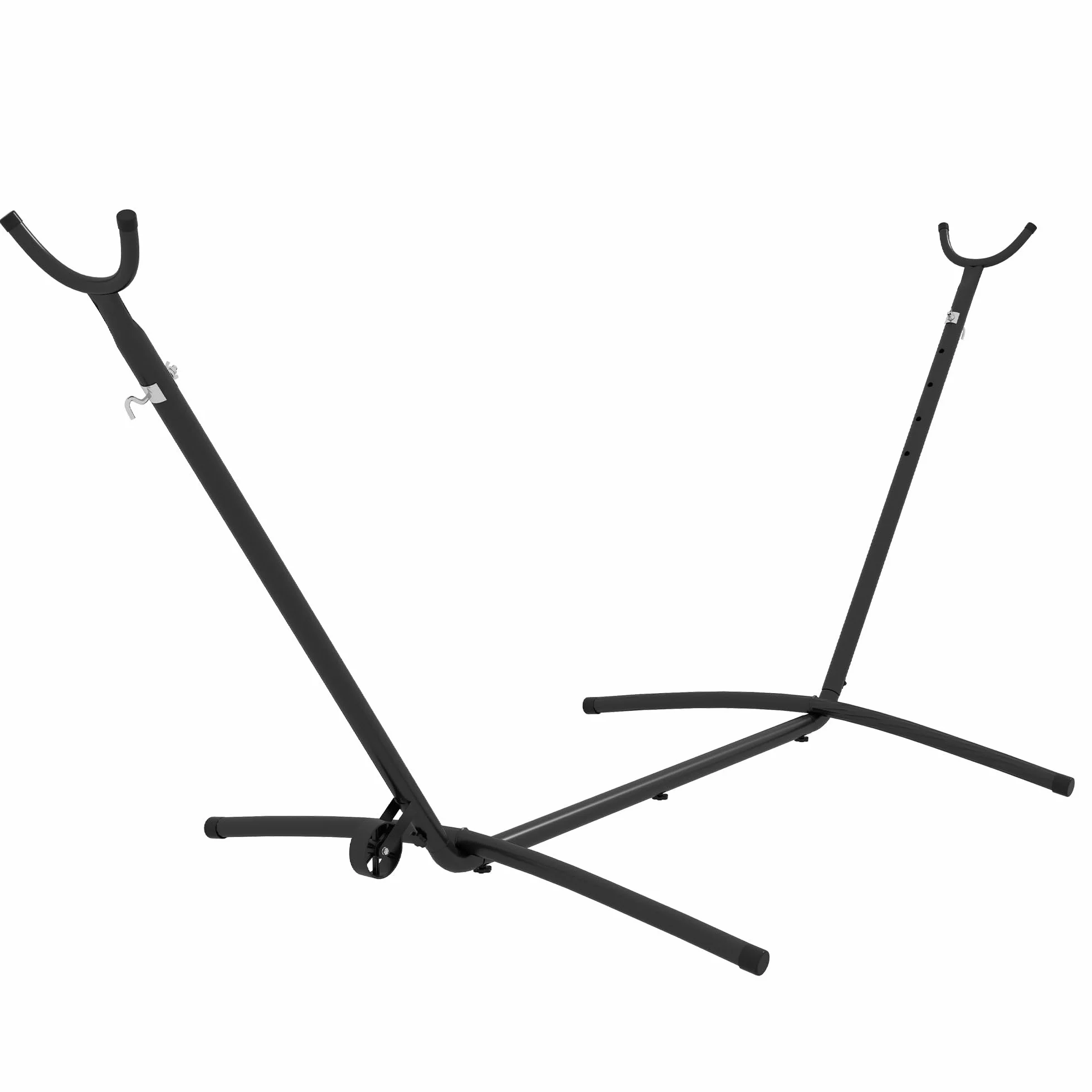 Outsunny Stelaż hamaka z kółkami, stojak do hamaka, z regulowanym haczykiem, torba do przenoszenia, obciążenie do 220 kg, stal, 290 x 120 x 115 cm