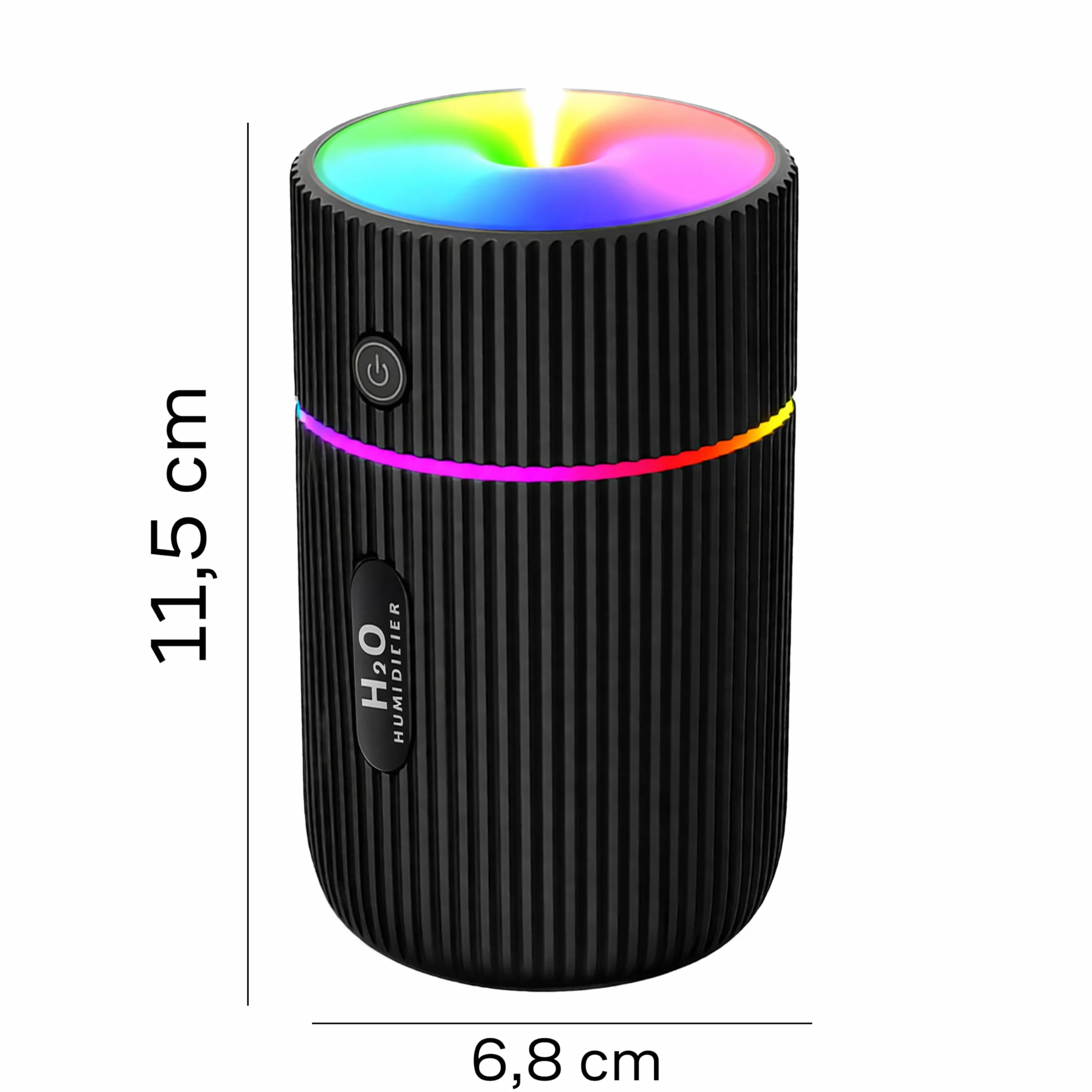 Retoo Ultradźwiękowy nawilżacz powietrza, 220 ml, 2 W, < 20 dB, cicha praca przez USB, 40 ml/h, czas pracy mgły, 4-8 h, aromat olejków eterycznych, 7-kolorowy RGB lub białe światło, mini nawilżacz do