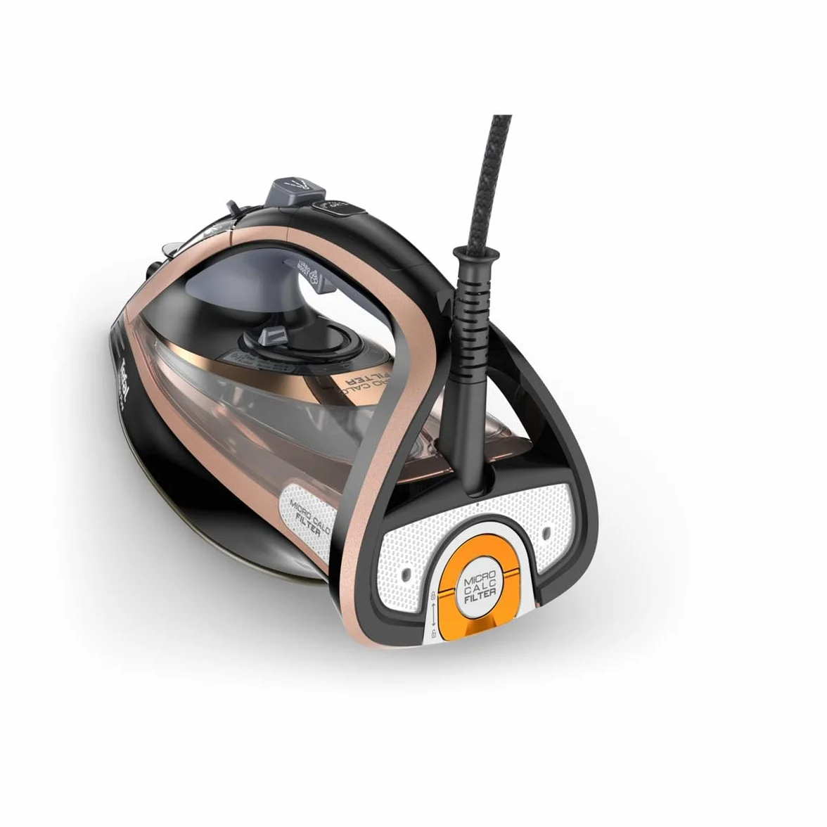 Tefal Ultimate Pure FV9845 - Żelazko (Żelazko suche i parowe, Durilium Autoclean soleplate, 3 m, 260 g/min, Czarny, Miedziany, 60 g/min)