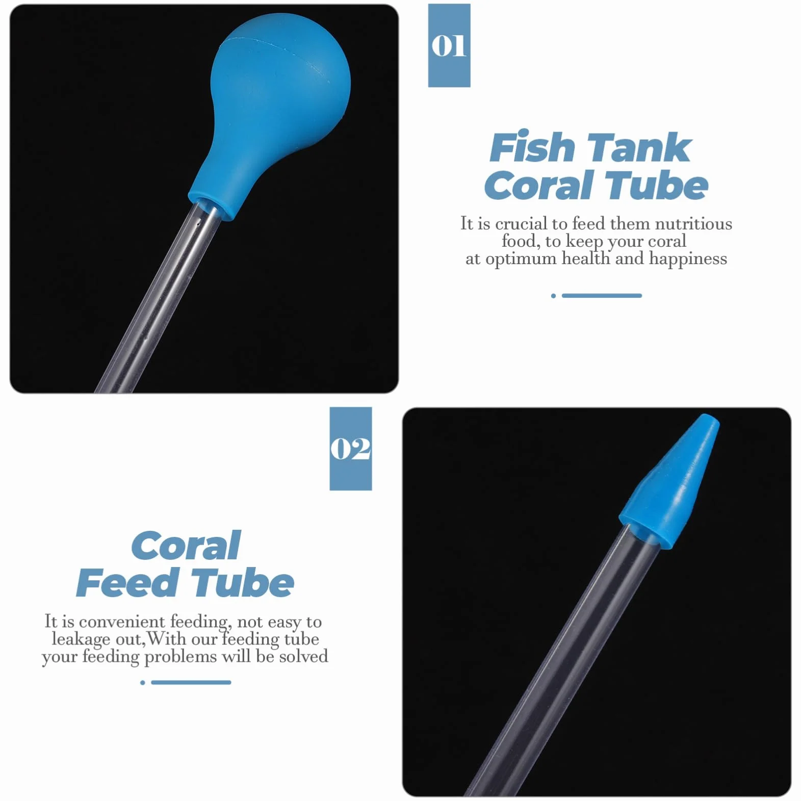 BESPORTBLE 2Pcs Coral Feed Tube Rurka Koralowa Akwarium