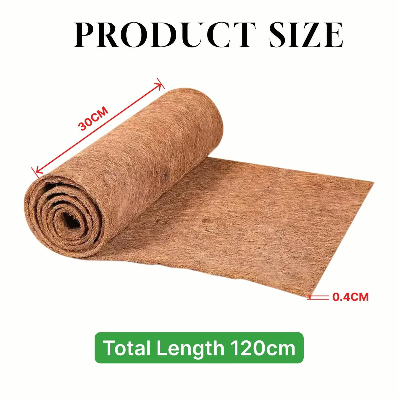 30 x 120 cm rolka z włókna kokosowego 100% naturalny tłoczony dywan dla gadów wąż żółwie jaszczurki owady terrarium kosz na kwiaty podłoże (30 x 120 cm)