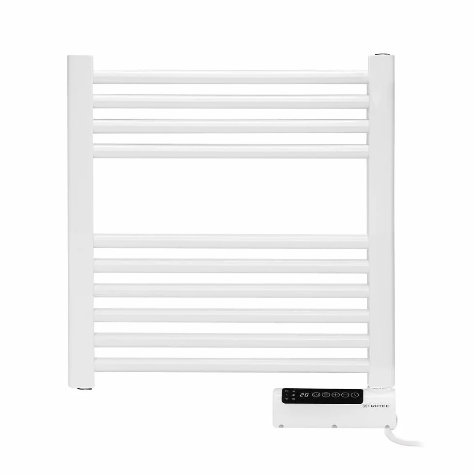 TROTEC Elektryczny podgrzewacz do ręczników TWH 300 S – montaż na ścianie, 300 W, nowoczesny design z płaską rurą, cicha praca, IPX4, idealny do łazienki i toalety dla gości