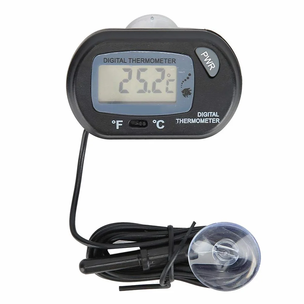 Termometr elektroniczny, YOUTHINK LCD cyfrowy termometr akwariowy sonda elektroniczna ryba zbiornik wody terrarium temperatura z przyssawką termometr akwarium woda morska