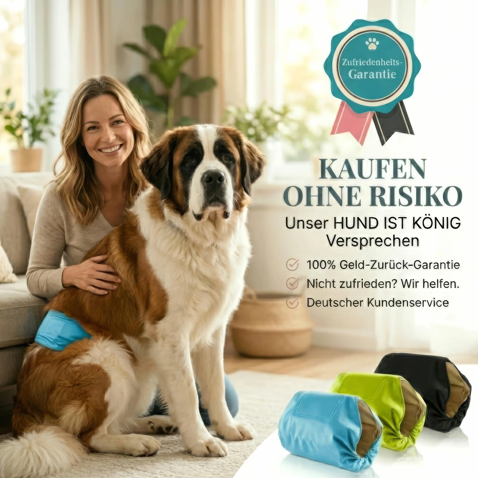 HUND IST KÖNIG Pieluchy dla Psów [3 Sztuki] - Chłonne, Wygodne, Przyjazne dla Środowiska | Nadają Się do Prania | Do Nietrzymania Moczu