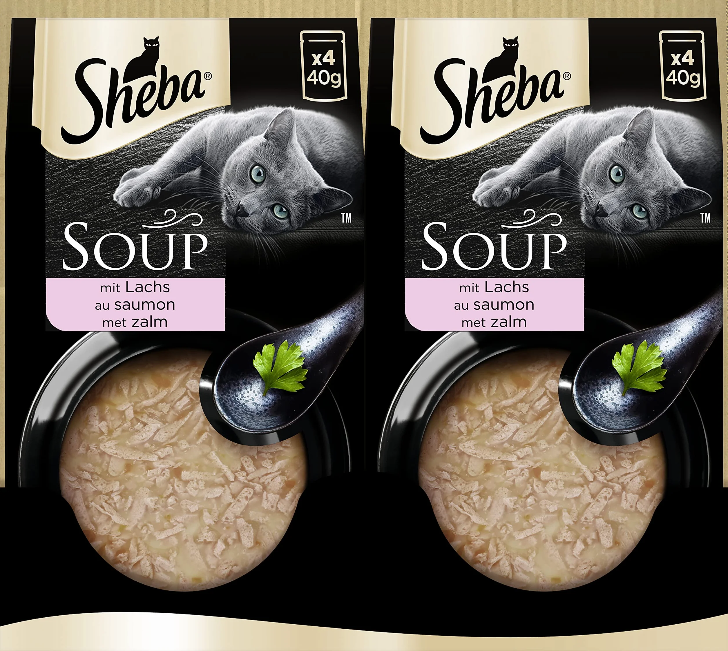 Sheba Multipack Soup - mokra karma dla kota w woreczku porcjowanym - łosoś - 40 x 40 g