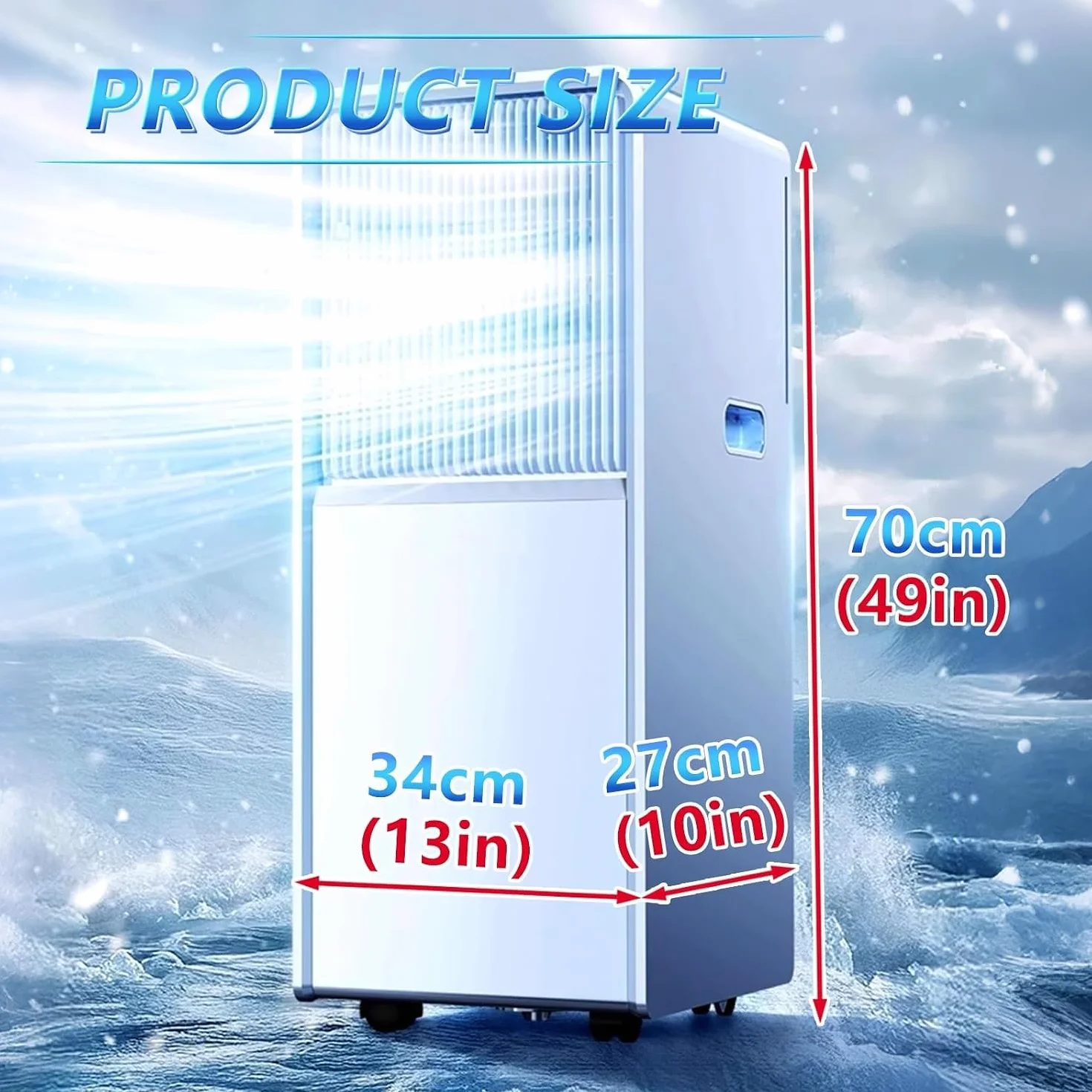 Przenośny klimatyzator 12000 BTU - energooszczędne chłodzenie, pilot zdalnego sterowania, timer 24 h, tryb uśpienia, zestaw okienny, 2 prędkości, 3 tryby do domu i biura