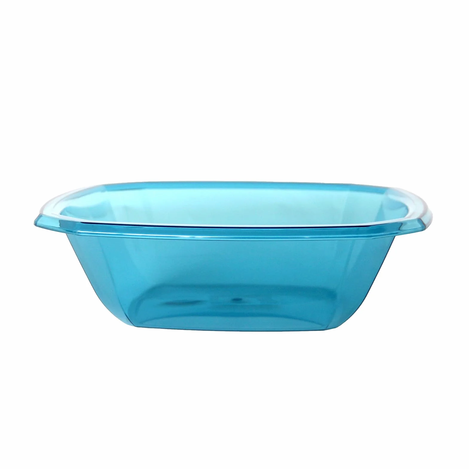 Jauhmui 3 sztuki kwadratowych misek na owoce, z grubego plastiku, do kuchni, dekoracji, przechowywania warzyw, owoców i przekąsek (niebieskie, 34,5 x 34,5 x 10 cm)