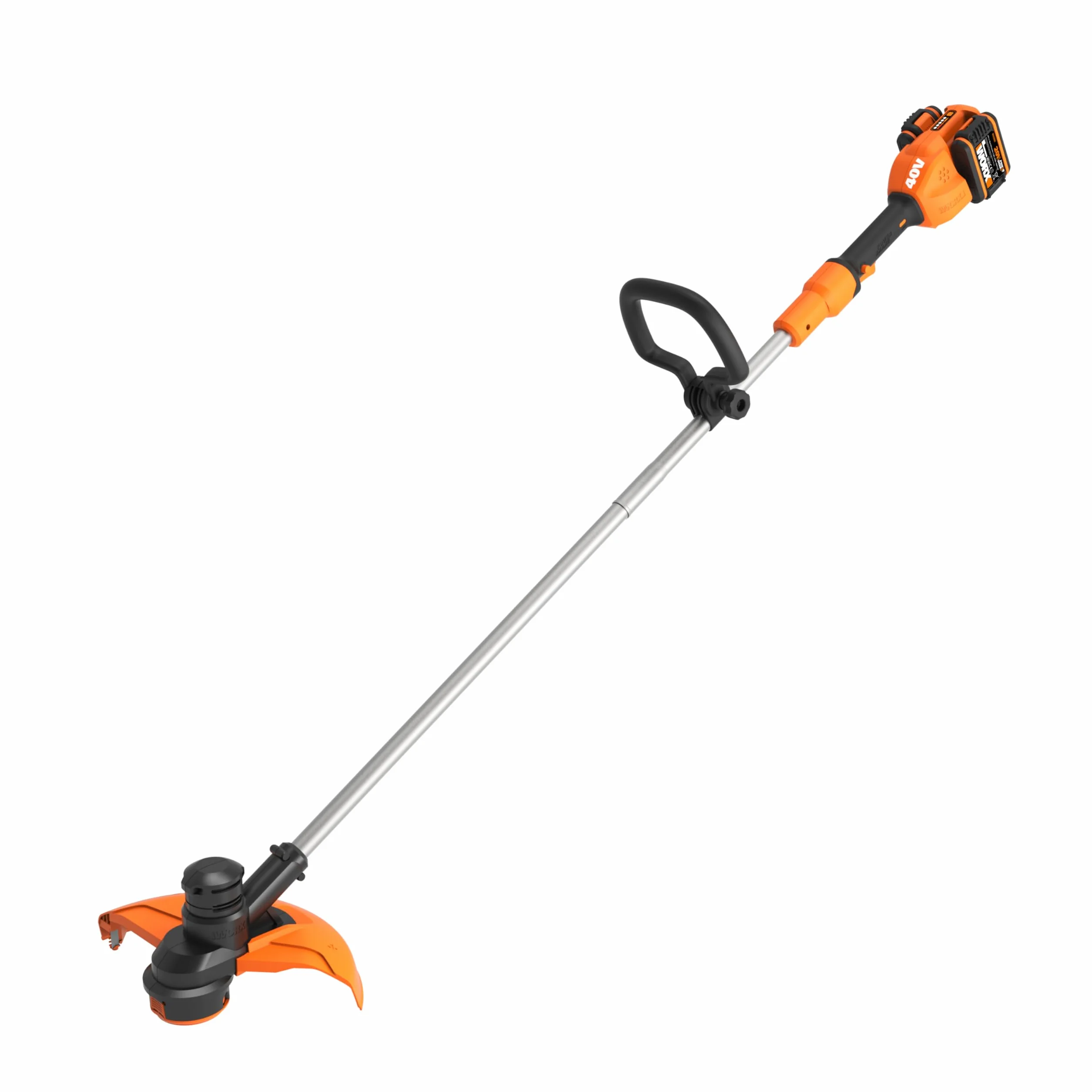 Przecinarka akumulatorowa 40 V maks. (2 x 20 V) WORX | WG183E | Zawiera 2 baterie 2 Ah i podwójną ładowarkę, regulowany uchwyt, podwójna głowica | Automatyczny szpula posuwu