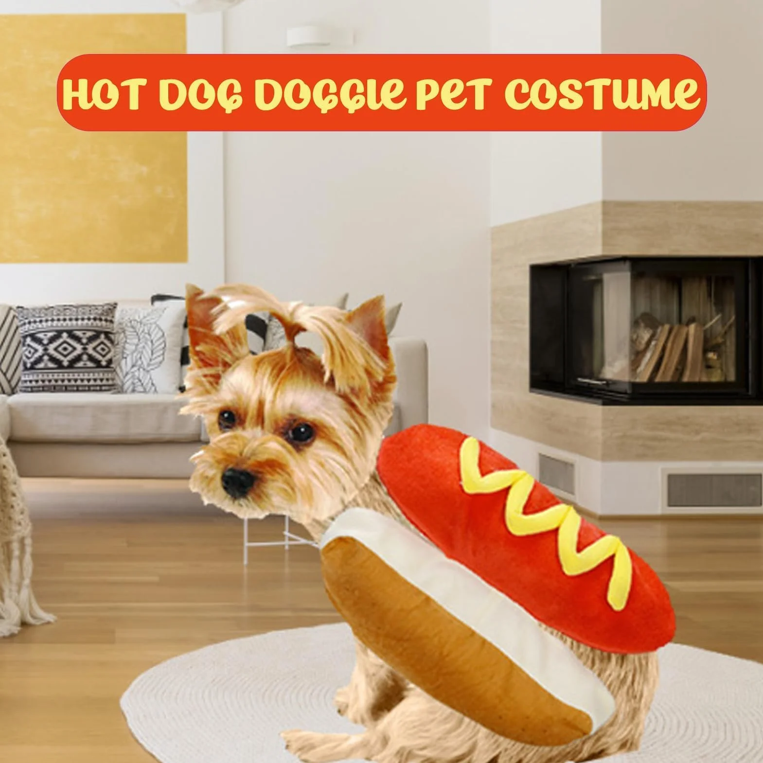Kostium Hot Dog dla psa Hamburger Design Halloween strój Cosplay dla szczeniaka (S)