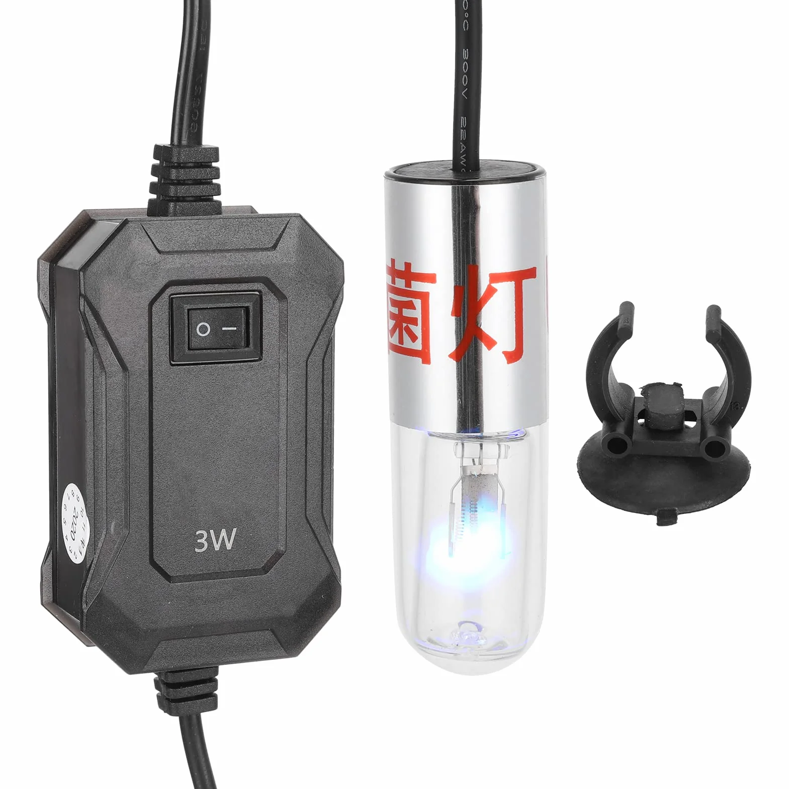 Lampa Aquarium Clean Light 3W Wodoodporna UV Sanitizer Fish Tank Light 10 000 godzin Zatapialne z mocowaniem Przyssawka do czyszczenia glonów