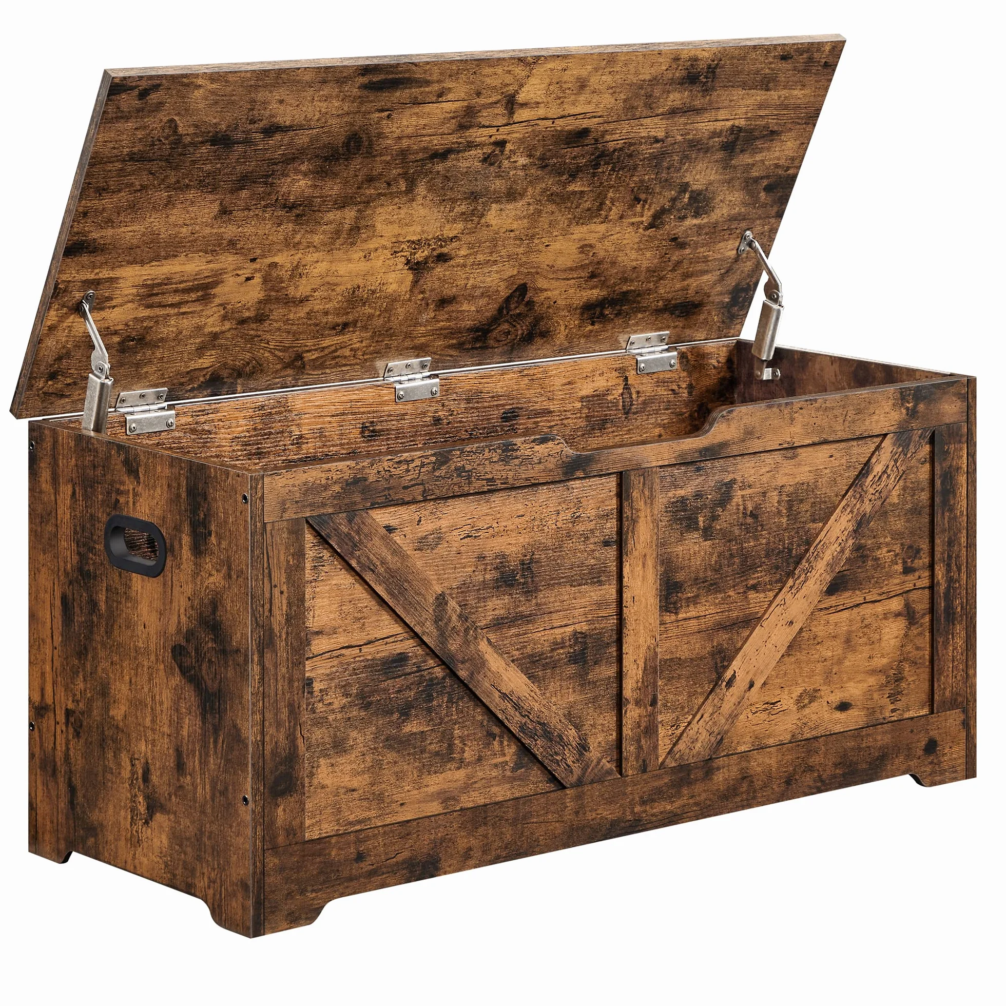 VASAGLE Skrzynia do przechowywania, ławka do przechowywania, ławka na buty, stodoła, 100 x 40 x 46 cm, do korytarza, sypialni, salonu, rustykalny brąz LSB060T01