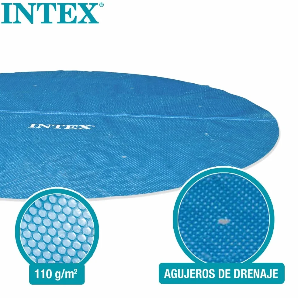 Intex Easy Pool Plandeka Solarna, Niebieski, 244 cm, 120 mikronów