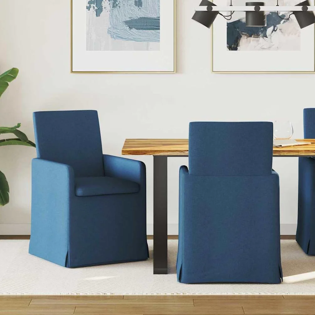 vidaXL Krzesła do jadalni, 2 szt., niebieskie, 57 x 67 x 95 cm, nowoczesne krzesło do jadalni, ergonomiczne z kółkami, eleganckie wzornictwo do kuchni, przytulne i wszechstronne