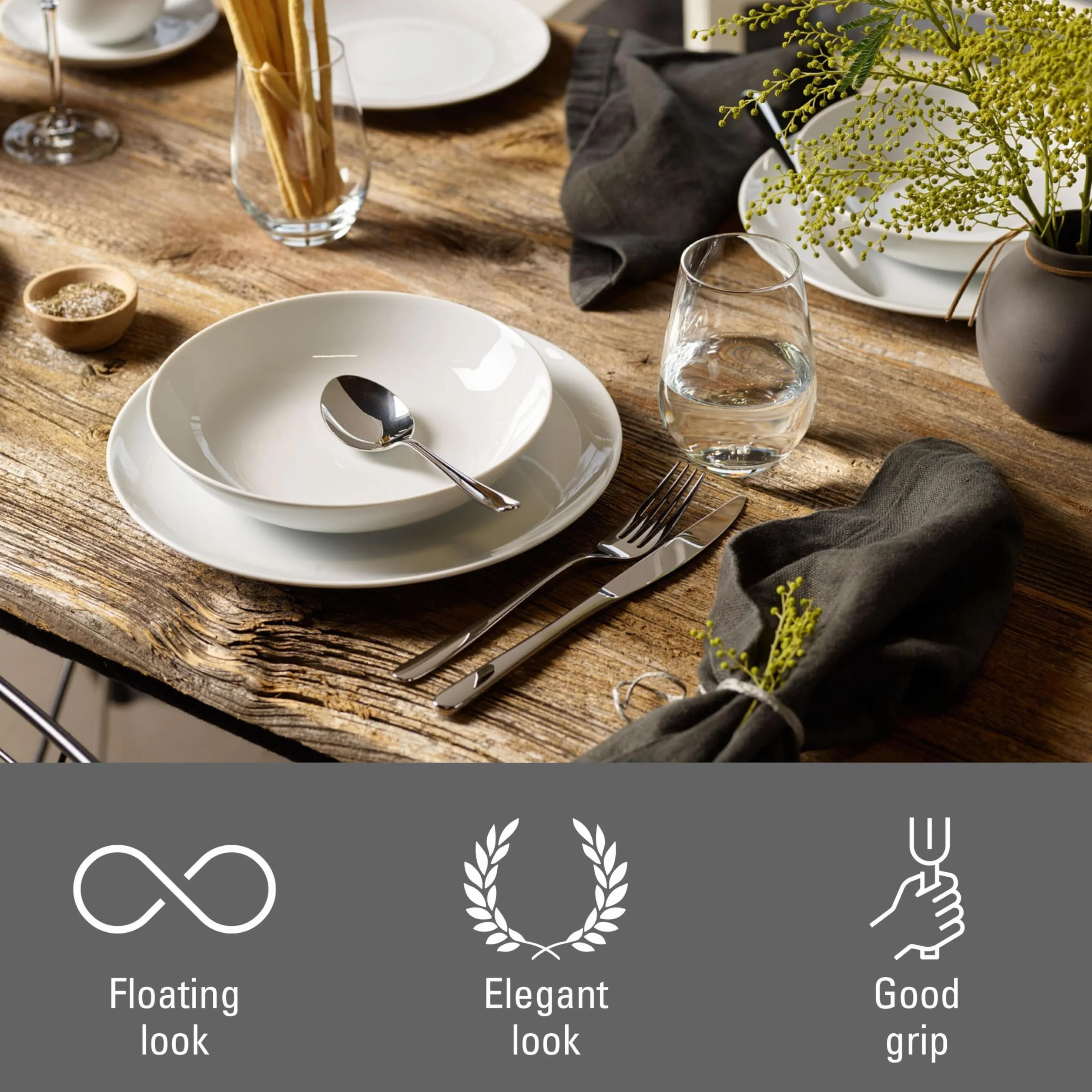 vivo by Villeroy & Boch – New Fresh Basic komplet sztućców, 24-cz., dla 6 osób, stal nierdzewna 18/10, można myć w zmywarce