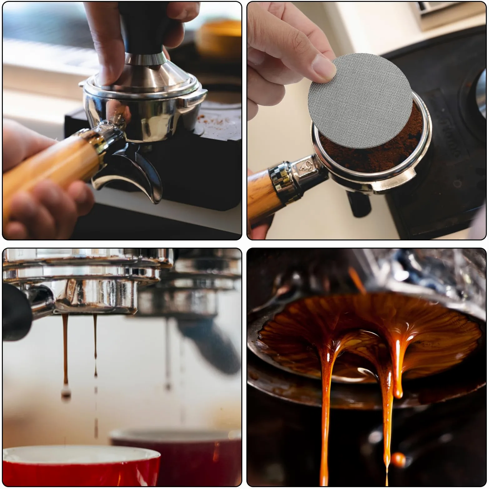 2 Szt. 49mm Filtr do Espresso, Stal Nierdzewna 316 Sitko do Espresso 150μm Wielokrotnego Uzytku Sitko do Kolby do Espresso Wytrzymaly Siatka Filtracyjna do Kawy do Espresso