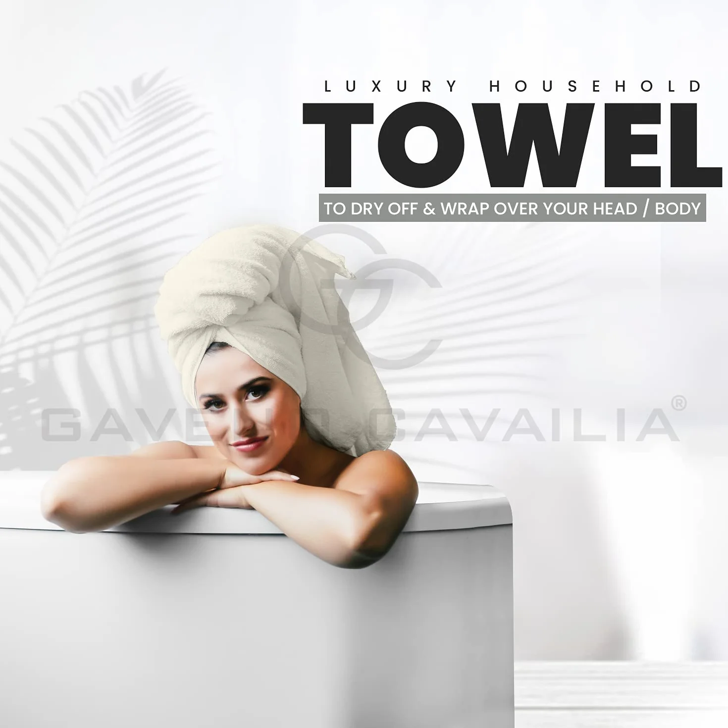 GC GAVENO CAVAILIA Ręczniki do rąk, do łazienki, 700 g/m², z egipskiej bawełny, jakość hotelowa, można prać w pralce, komplet 4 szt., 50 x 85 cm, kremowe
