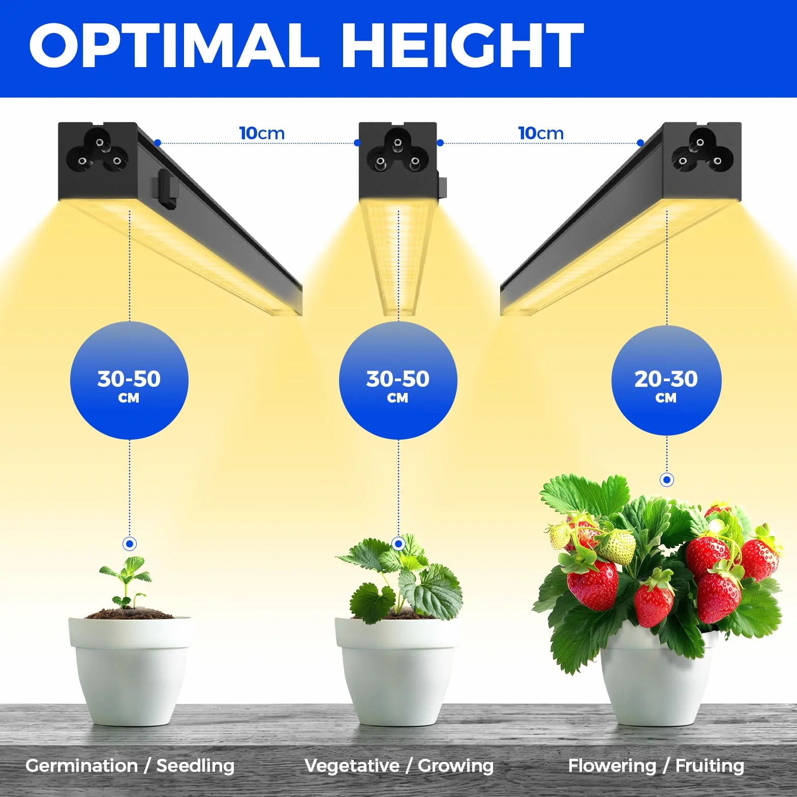 Barrina T5 LED Lampa Roślinna, Żółta, 29cm, Pełne Spektrum, ssanie magnetyczne, 6 szt