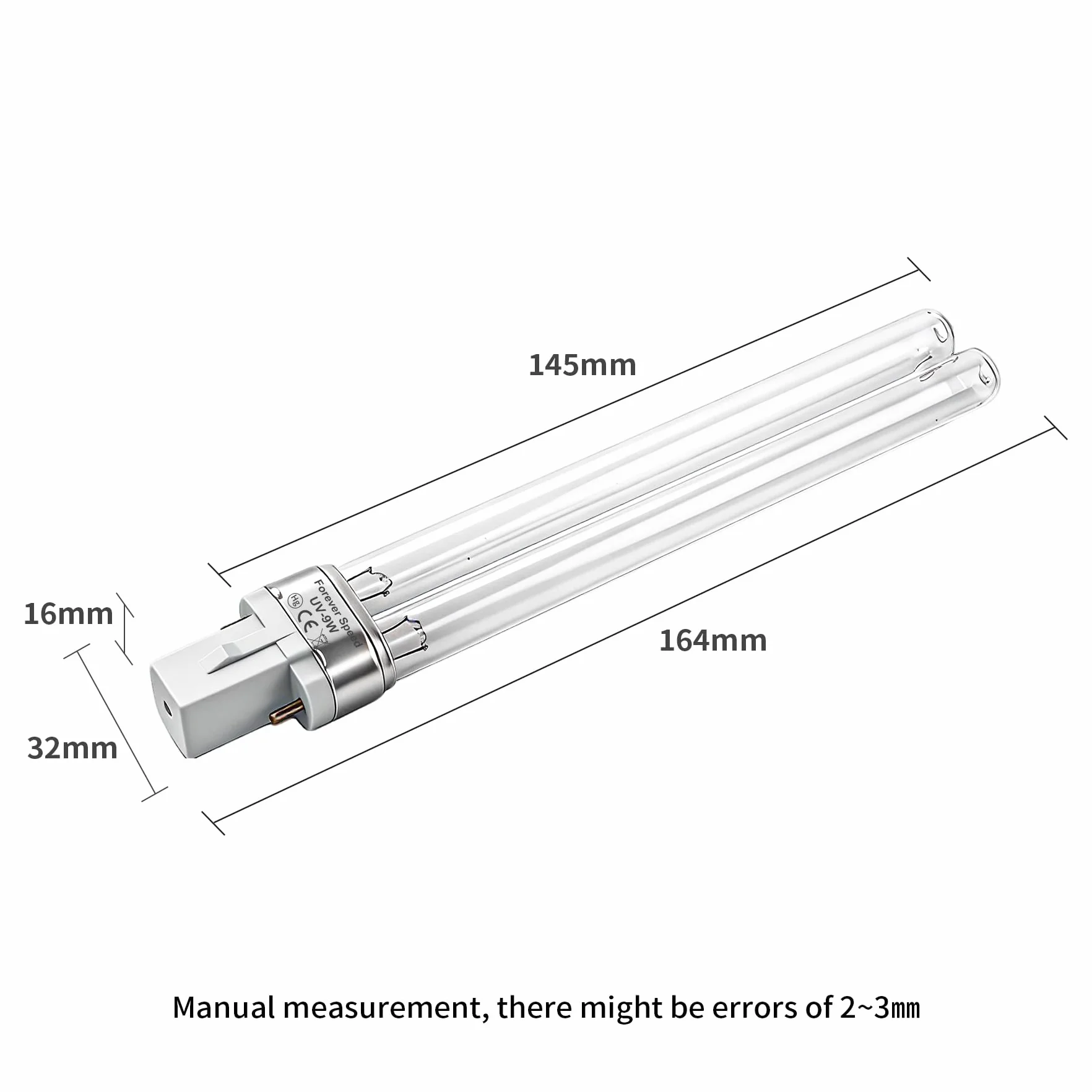 Forever Speed Lampa zastępcza UVC / rurka - kompaktowa lampa UV / rurka do UVC, oczyszczacz stawu - jednostka filtra światła, gniazdo G23 (9W)