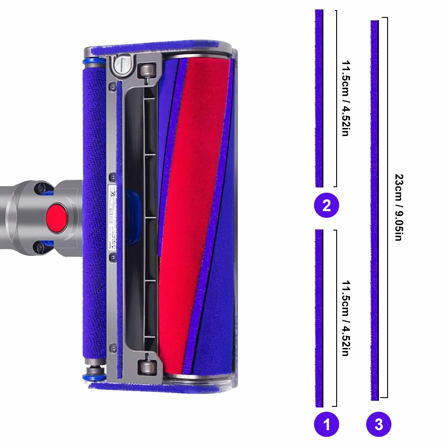 Miękkie pluszowe paski, akcesoria do odkurzacza Dyson V6, V7, V8, V10, V11, V12, miękka głowica rolkowa, części zamienne