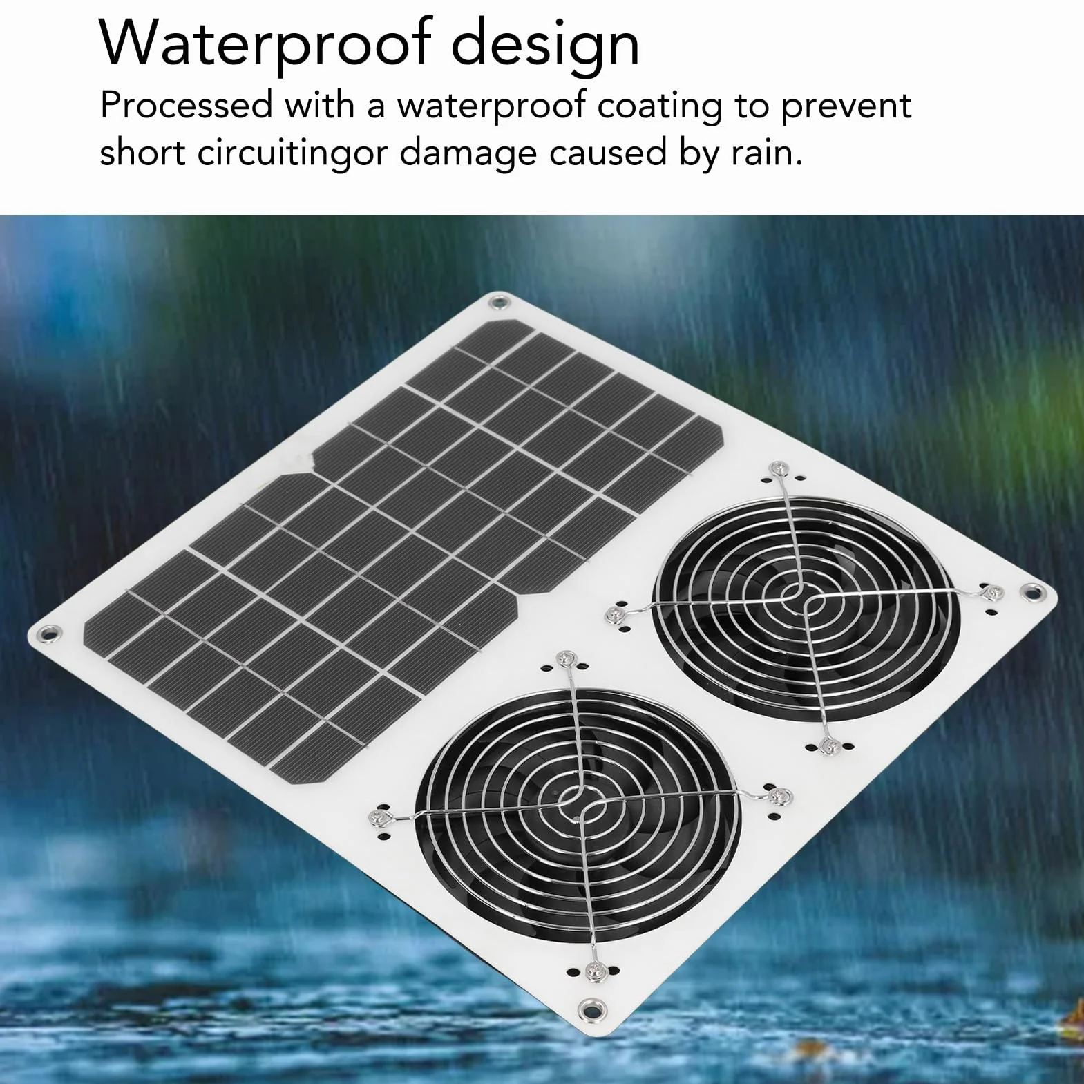 Wentylator Zasilany energią słoneczną, Wentylator Wyciągowy do Paneli Słonecznych o Mocy 100 W, Zestaw 12-calowego Podwójnego Wentylatora Słonecznego dla Szklarni, Kurnika, Szopy