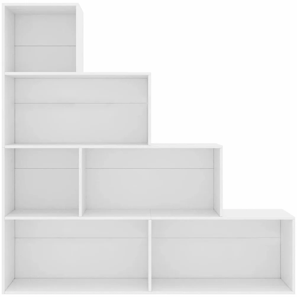 Mogou Półka/Przegroda przestrzeni, Biblioteka Estanteria, Książki z książkami, Wysokie półki, Stołówka Schody, Półki Pokój dla młodzieży, płyty wiórowej Biały 155x24x160 cm