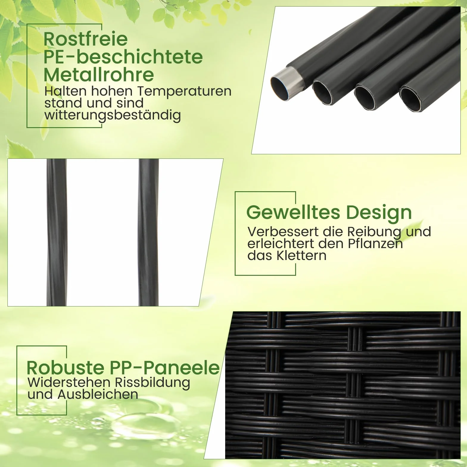 COSTWAY Obelisk ogrodowy ze skrzynką na kwiaty, 211 cm, powlekany metal i polipropylen, regulowana wysokość, kratka ze skrzynką na rośliny i samonawadnianiem, do roślin pnących, pomidorów, kwiatów