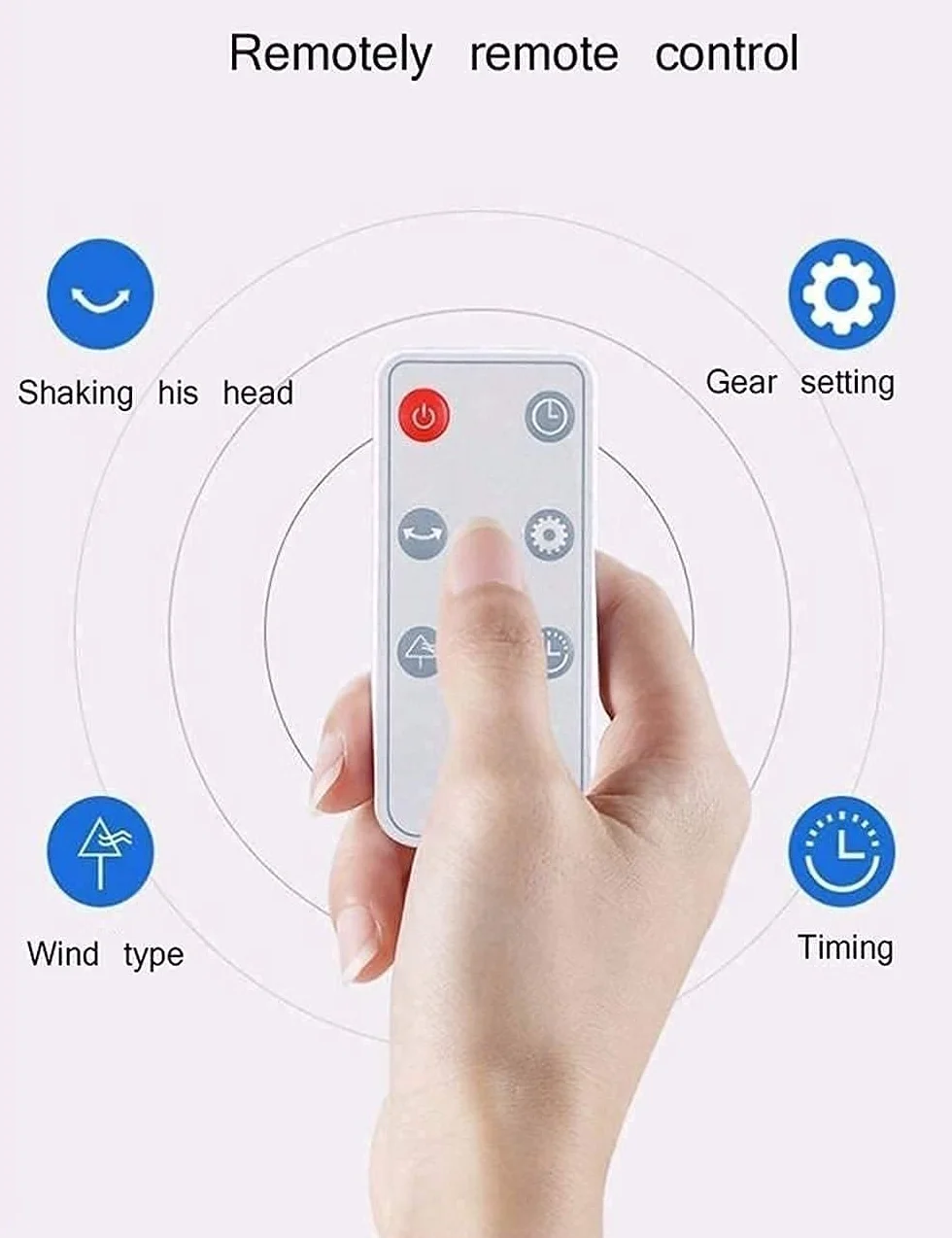 MU Home, biuro, timer 8 h, elektryczny cichy wentylator z diodami LED, 3 prędkości nawiewu, 3 tryby pracy, przenośny, do sypialni, wentylator wieżowy, bezblasiowy wentylator stojący, oscylujący