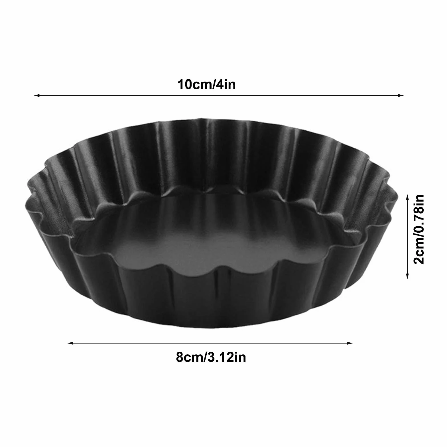 6 sztuk foremek do tarte, 10 cm, mini foremka do quiche z podnoszonym dnem, mała forma do pieczenia, okrągła, nieprzywierająca powłoka do ciasta owocowego, 10 cm