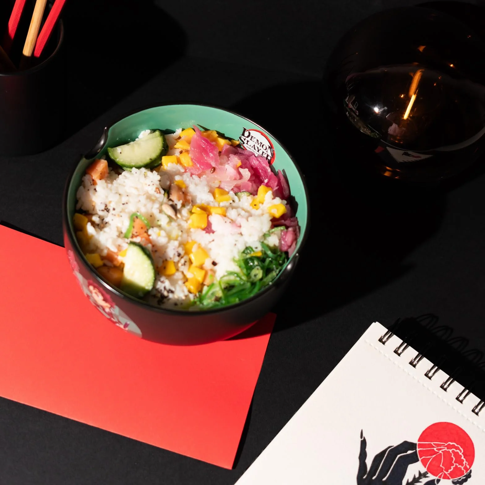 Grupo Erik Ramen Bowl Set With Chopsticks - Demon Slayer Manga Gifts | 31.7 oz - 900 ml, 6.5 x 3.5 inches - 16.4 x 9 cm Noodle Bowl With Chopsticks | Demon Slayer Merch