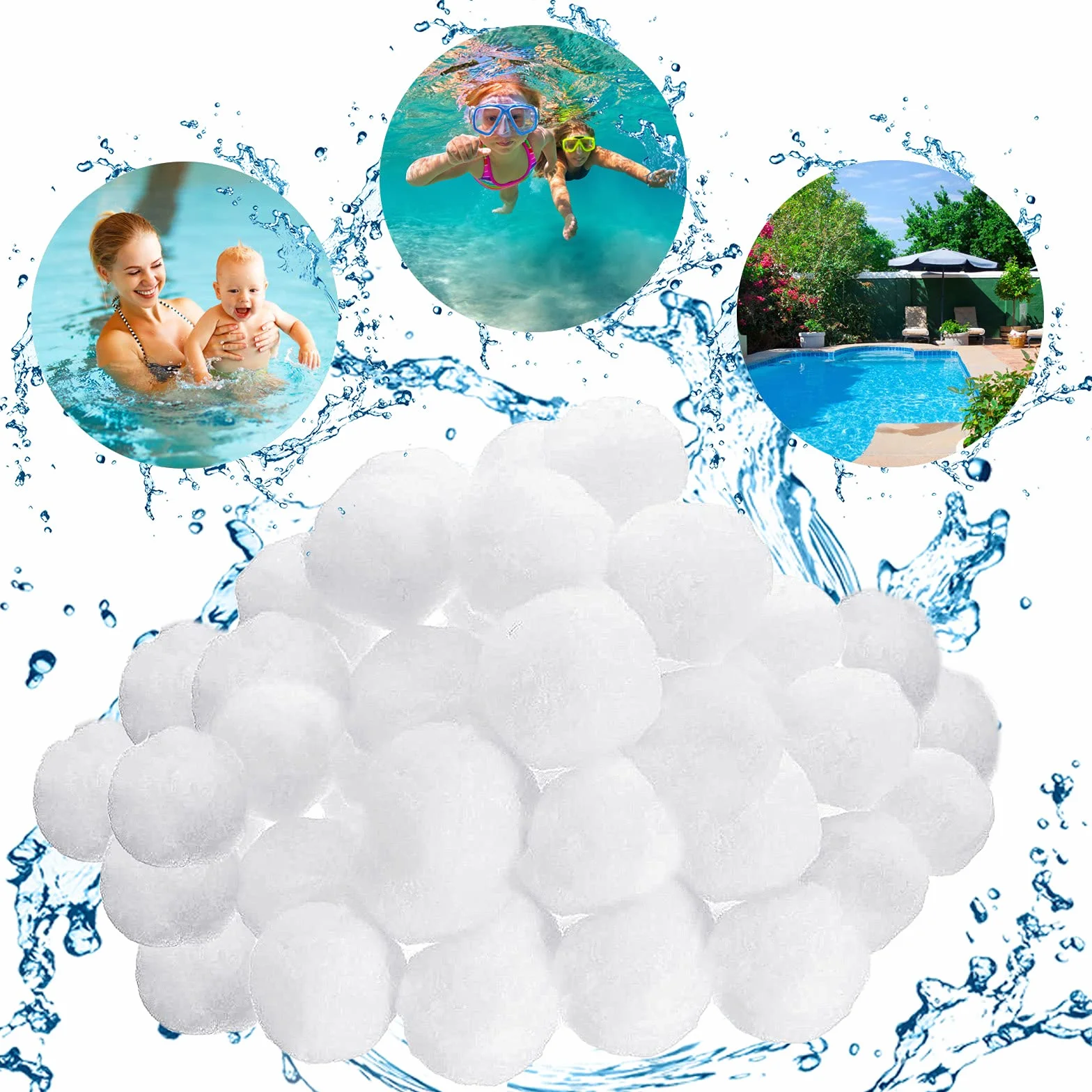 Kulki Filtrujące do Basenu 300 g Kulki Filtracyjne Basenu, Piłka do Czyszczenia Basenu, Używany do Filtrowania Basenów, Akwariów Materiał Filtracyjny Trwały i Wielokrotnego Użytku (300, Gramy)