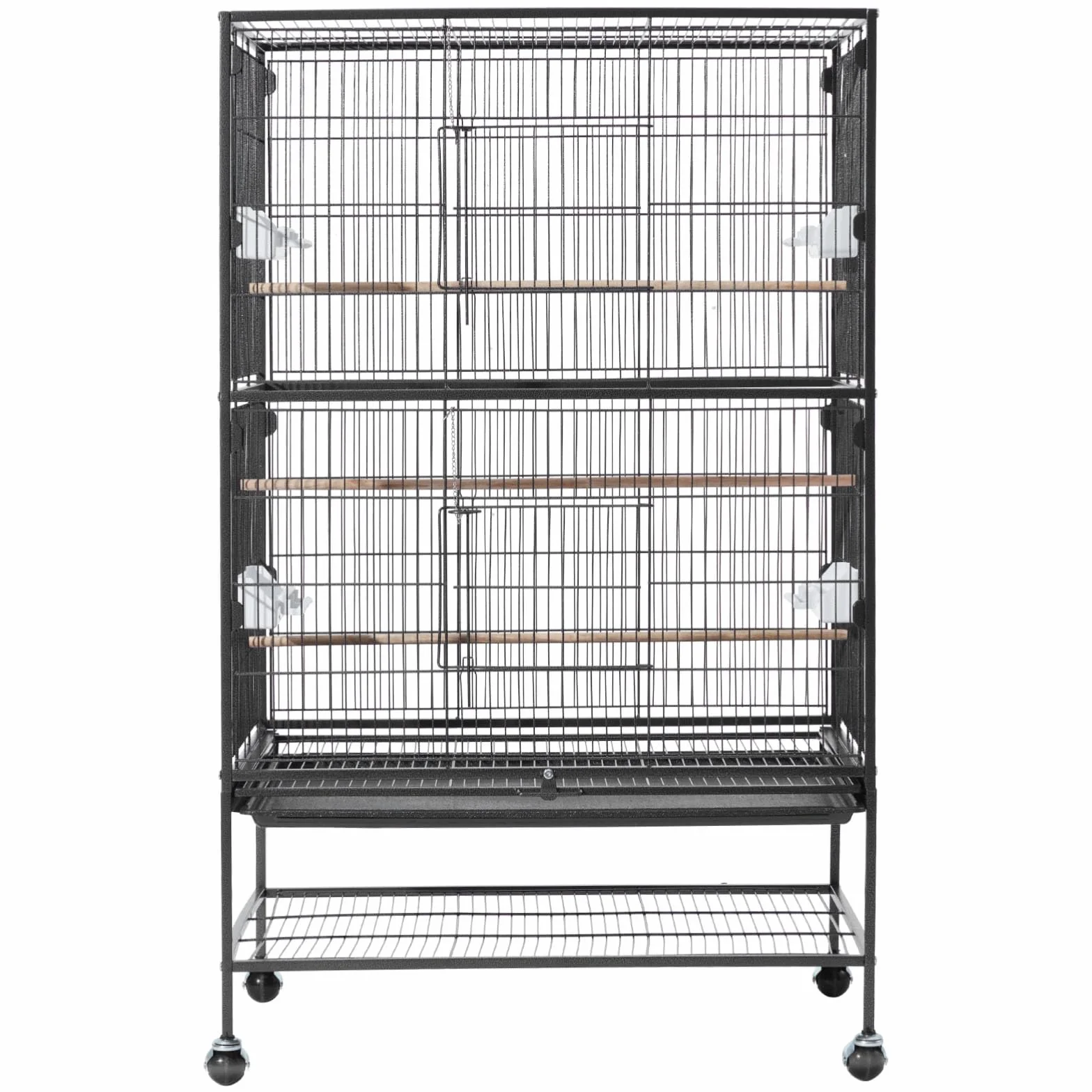 VEVOR Klatka dla ptaków 80 x 52 x 132 cm woliera z grzędziami i tacą
