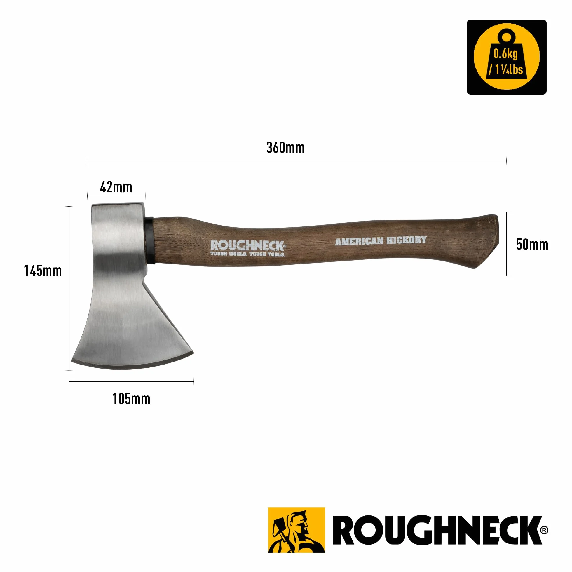 Roughneck Vintage Hickory Siekiera, Brązowy, 600 g