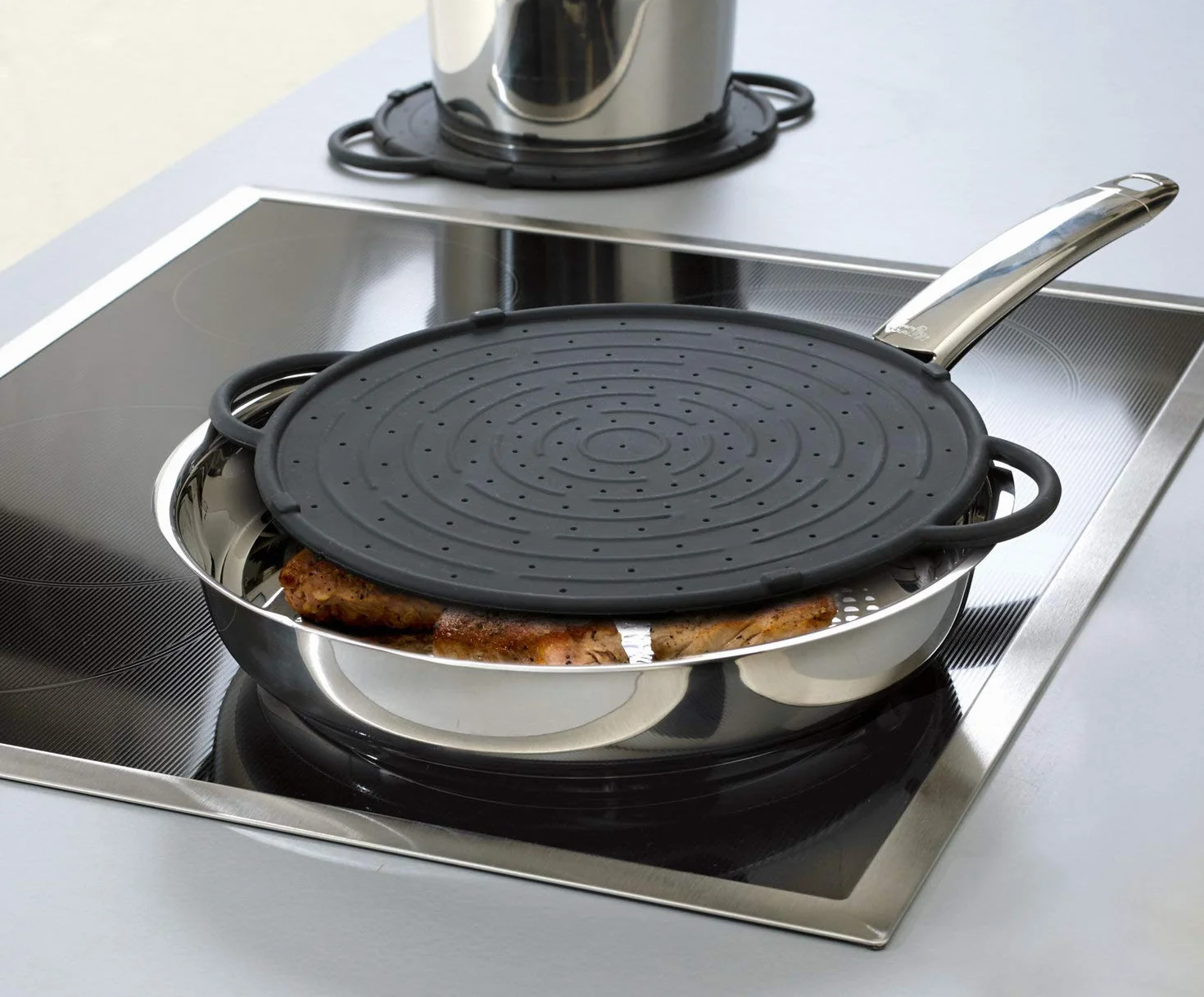 EMSA 514560 Smart Kitchen silikonowa osłona przed rozpryskami, Ø 26 cm, szara