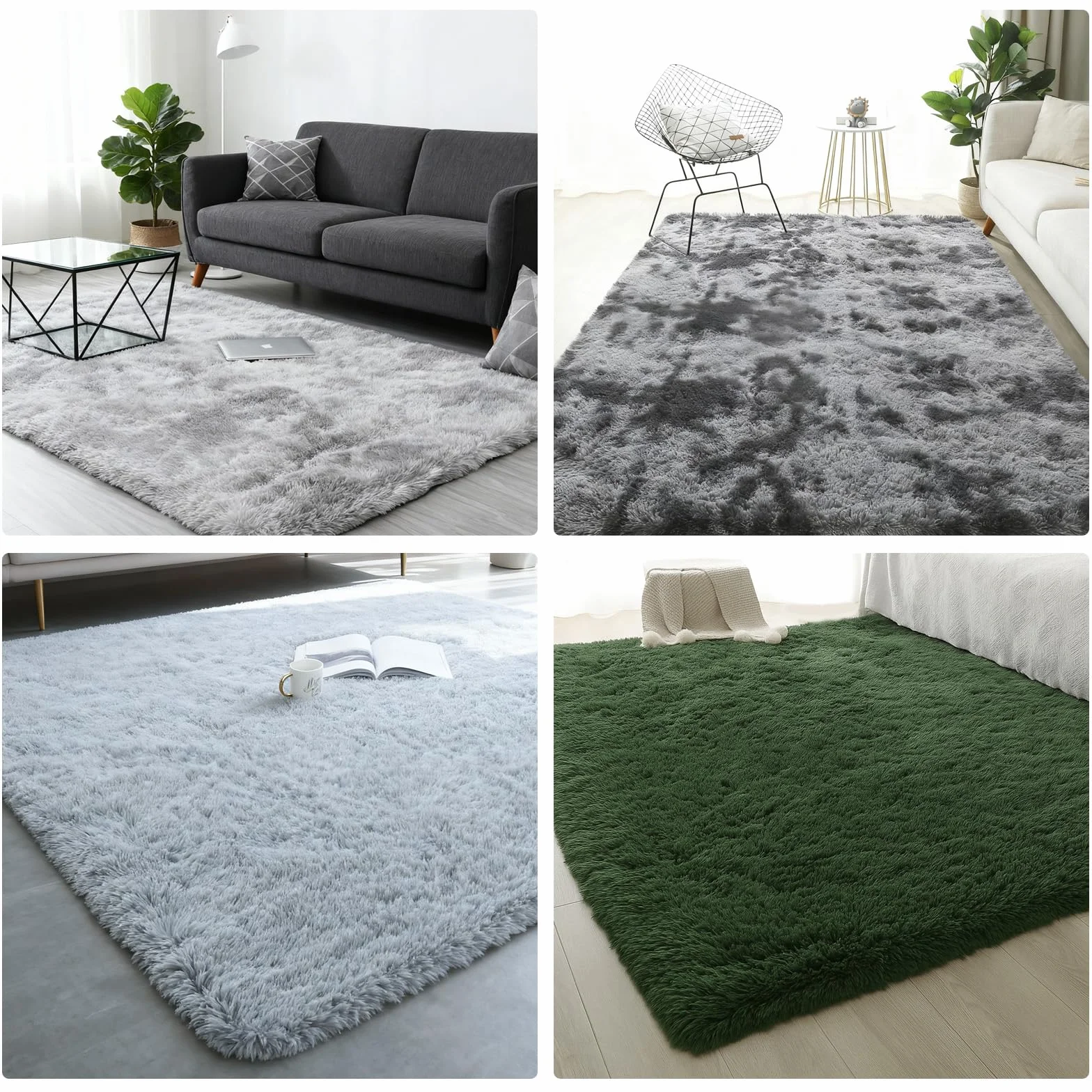 MeYuxg Dywan do salonu, 120 x 160 cm, miękki, puszysty, antypoślizgowy dywan do sypialni dla dorosłych, nadający się do prania, nowoczesny dywan z długim włosiem, wykładzina do sypialni, do salonu