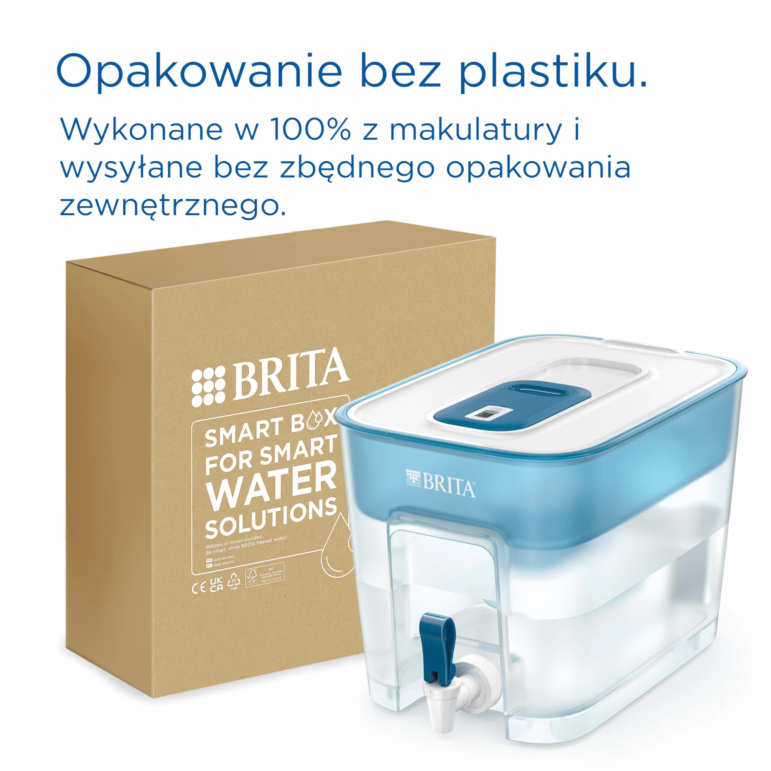 BRITA Dystrybutor filtrujący wodę Flow (8,5 l) z 1 filtrem BRITA MAXTRA PRO Pure Performance redukującym chlor, kamień, PFAS i metale – pojemność XXL
