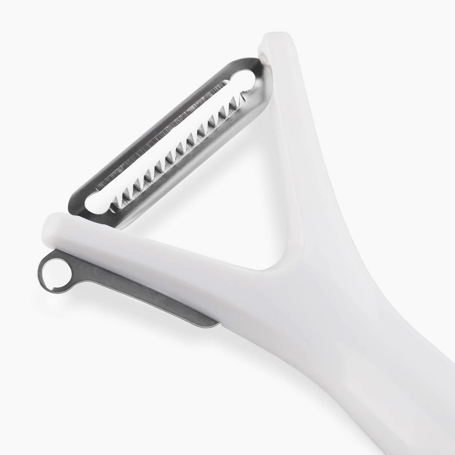 Zyliss E950019 Obieraczka Julienne, 25 cm, tworzywo sztuczne/stal nierdzewna, biały/pomarańczowy, tworzenie pasków owoców i warzyw, ergonomiczny uchwyt, nadaje się do mycia w zmywarce