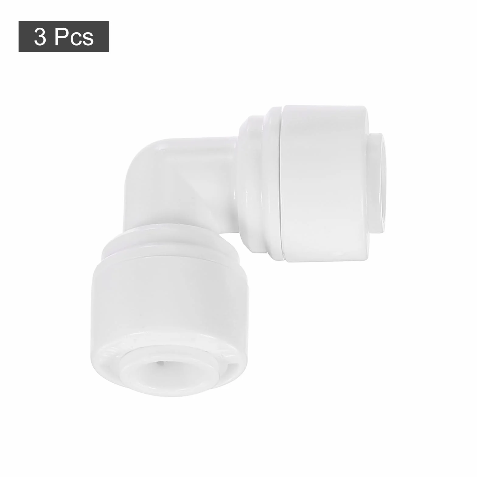 QUARKZMAN 3 szt. Złączki ciśnieniowe, 1/4" OD OD Złączki węża powietrza i wąż 90 stopni Plastikowe szybkie połączenie kolanowe do systemu wodnego RO, biały (6-6 mm)