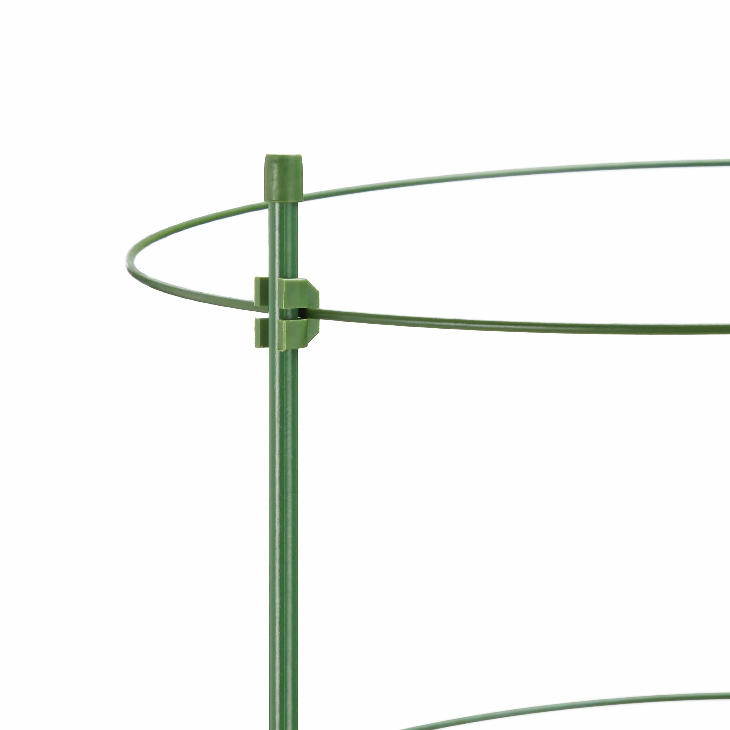 Relaxdays Podpora dla roślin pnących, zestaw 10 sztuk, metal i tworzywo sztuczne, wysokość 90 cm, 4 regulowane pierścienie, podpora dla roślin pnących, kolor zielony