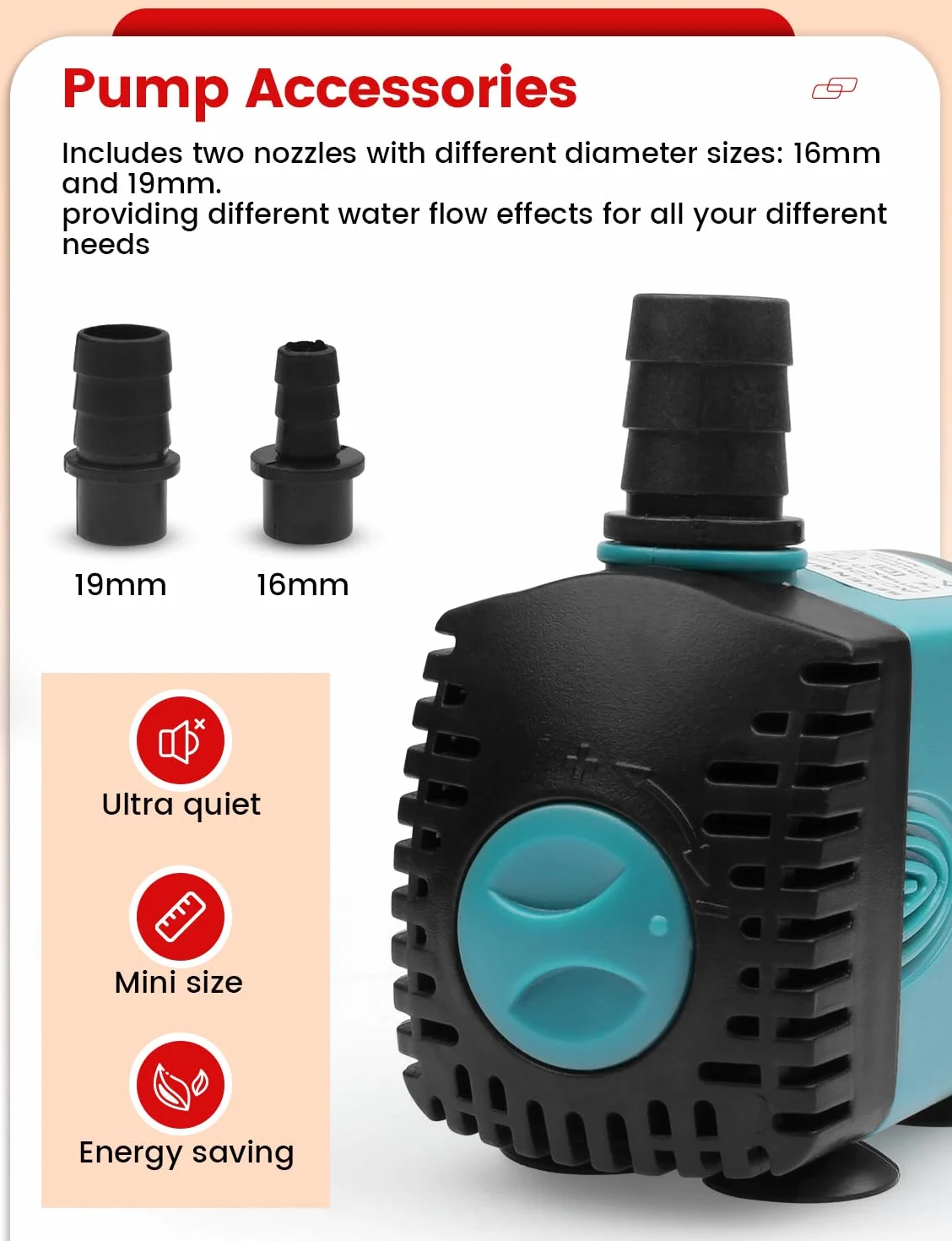 Pompy wodne (1200 l/h, 25 W) do akwariów, stawu, studni, hydroponiki, akwarium, pompa głębinowa do stawu, studni, EB305