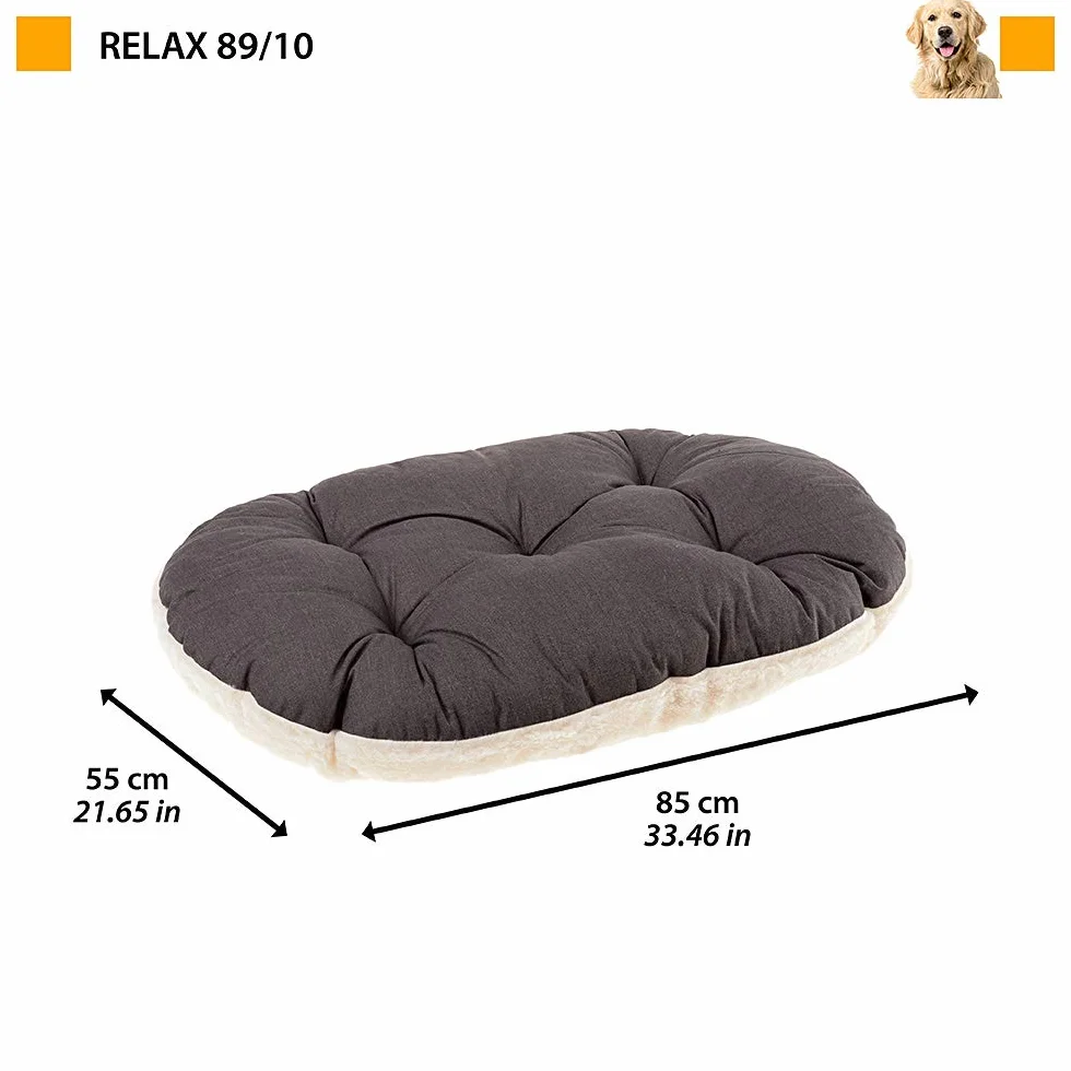 Ferplast Poduszka dla Psa Relax Mata 85 x 55 cm Brązowa Bawełna