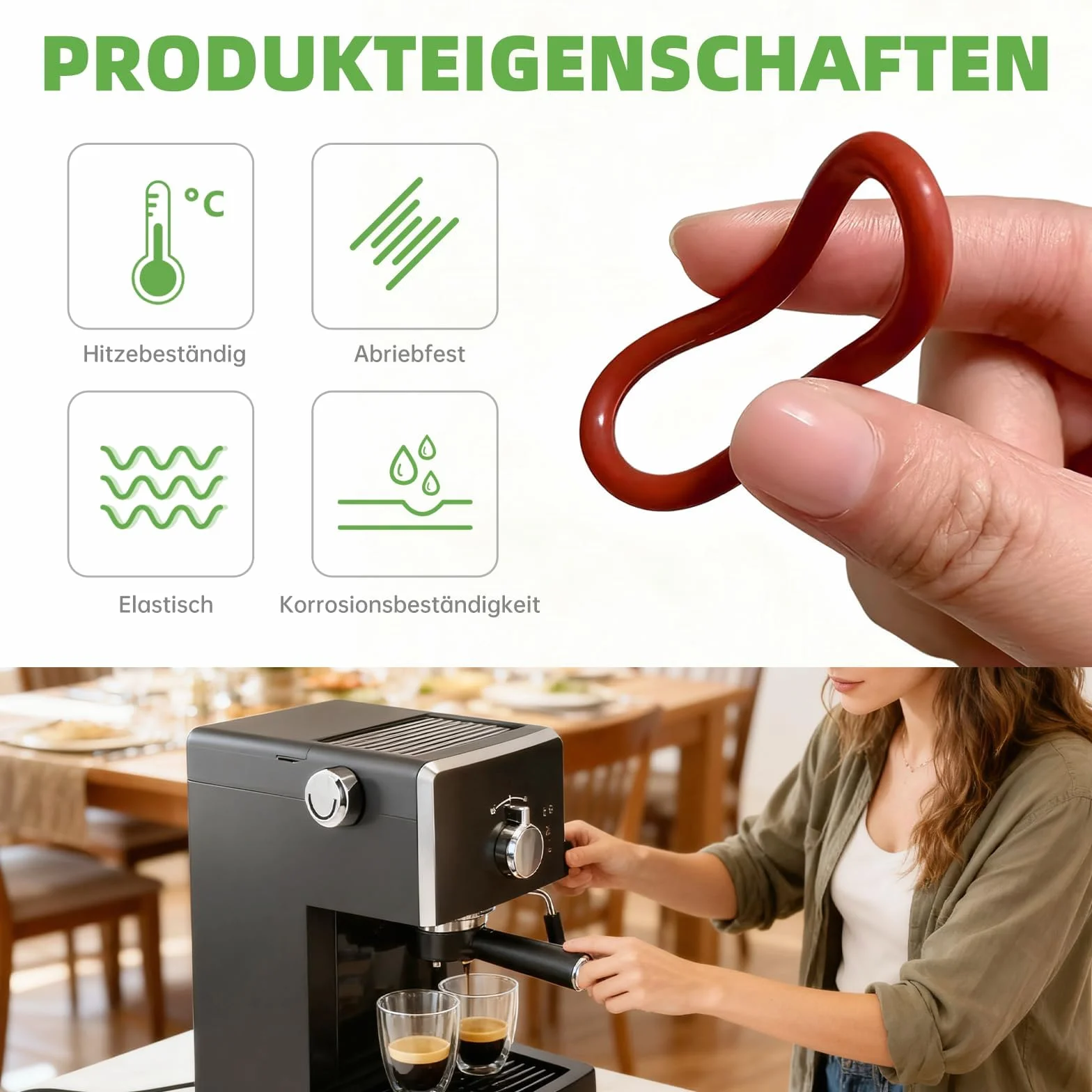 Zestaw 30 silikonowych uszczelek O-Ring do ekspresu ciśnieniowego, kompatybilny z DeLonghi ESAM/ECAM/ETAM – części zamienne do spieniacza mleka