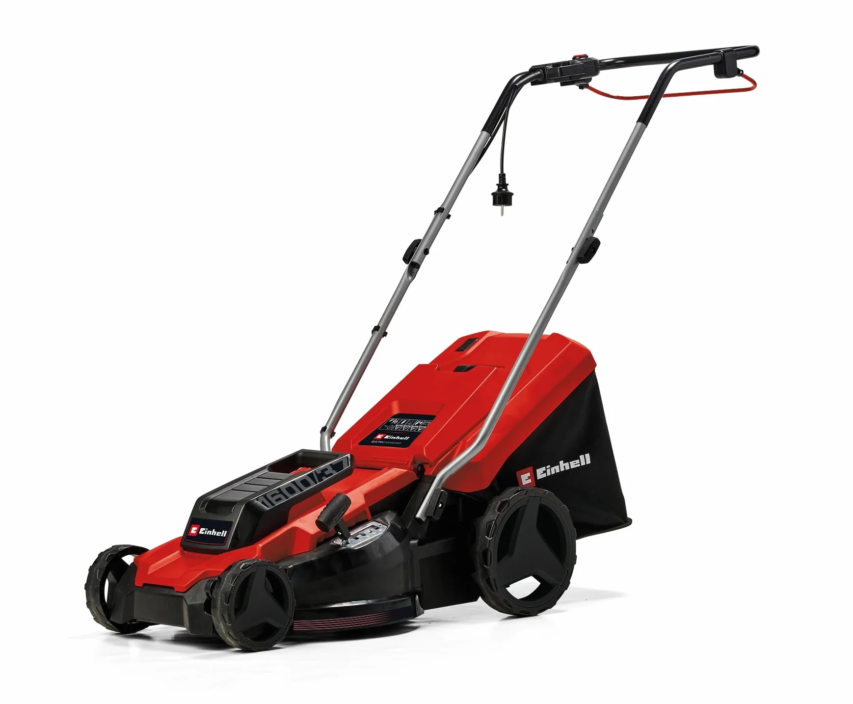 Einhell Kosiarka elektryczna GC-EM 1600/37 (1600 W, szerokość cięcia 37 cm, do 700 m², kosz na trawę 38 l, centralna regulacja wysokości koszenia z wysokością cięcia 20-60 mm)