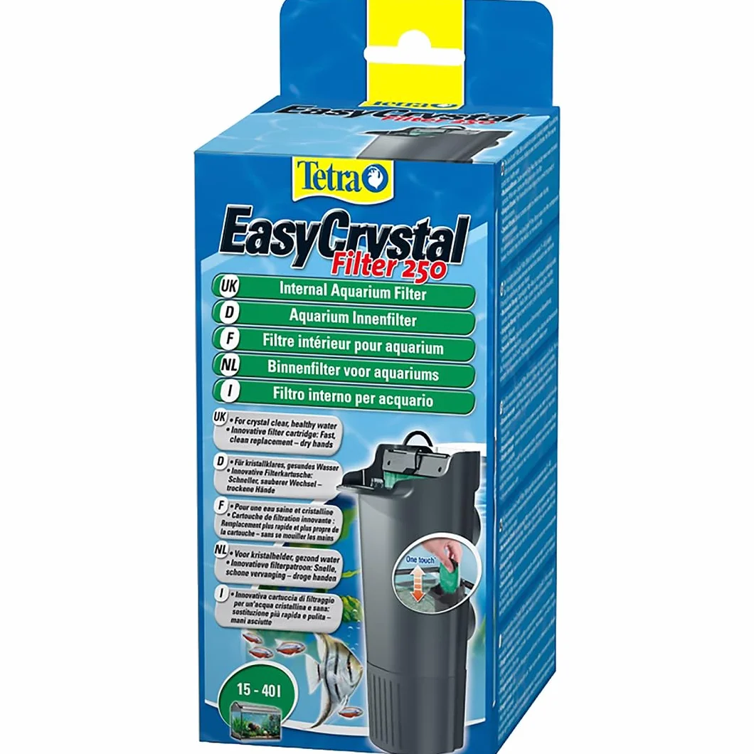 Tetra EasyCrystal filtr wewnętrzny do akwarium 250, 10-40 l, filtrowanie mechaniczne biologiczne chemiczne
