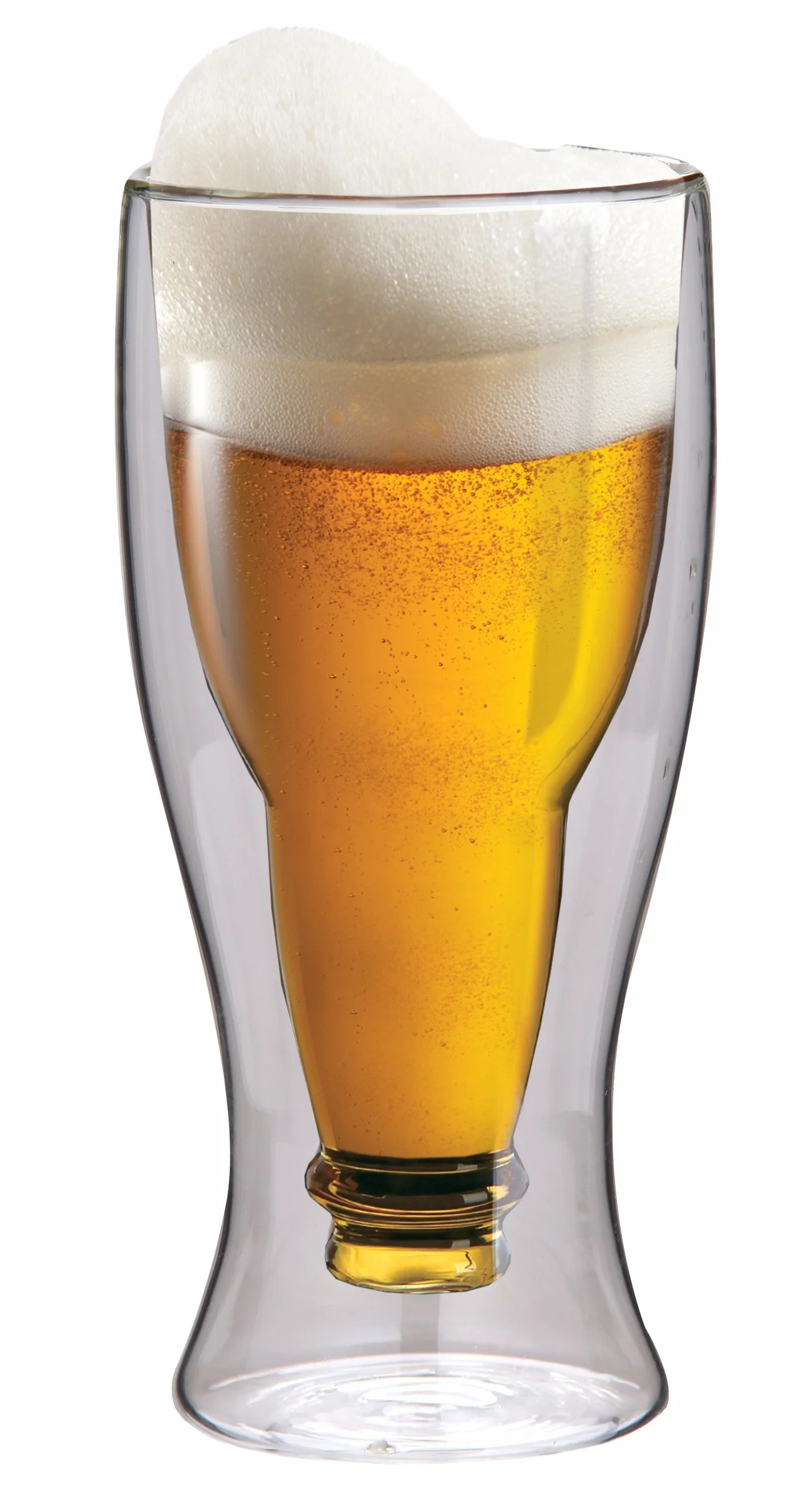 Maxxo Zestaw szklaneczek do piwa z podwójnymi ściankami 4X 500 ml (1 pint) Izolowane szklanki termiczne z efektem dryfowania odporne na zimno i ciepło do piwa