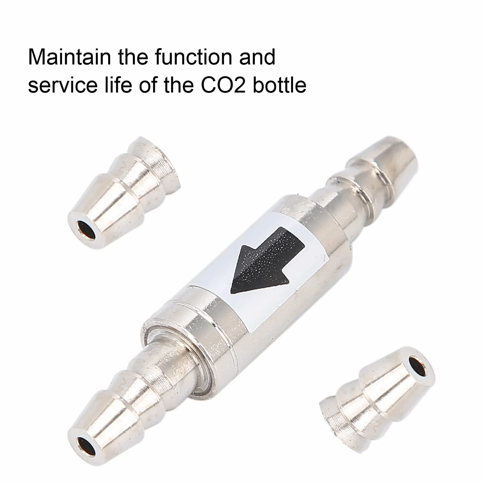 Cersalt Zawór zwrotny CO2 ze stali nierdzewnej, do akwarium CO2, zawór zwrotny do akwarium, 13 g, do akwarium
